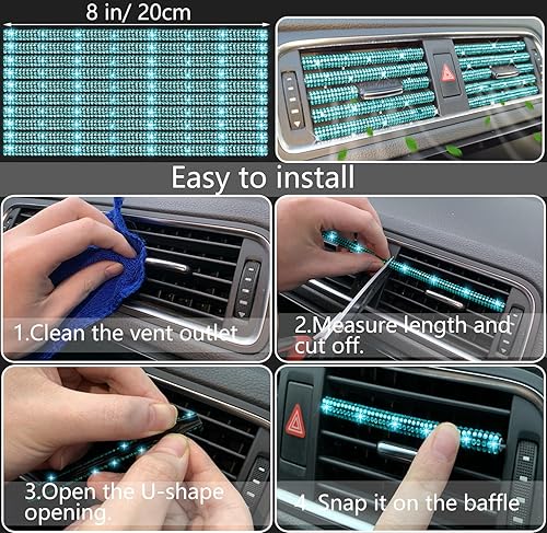 Miniatura 99 de NBTEPEM - Juego de 27 accesorios brillantes de automóvil para mujer, funda de volante de ajuste universal de 15'', marco para placa, soporte