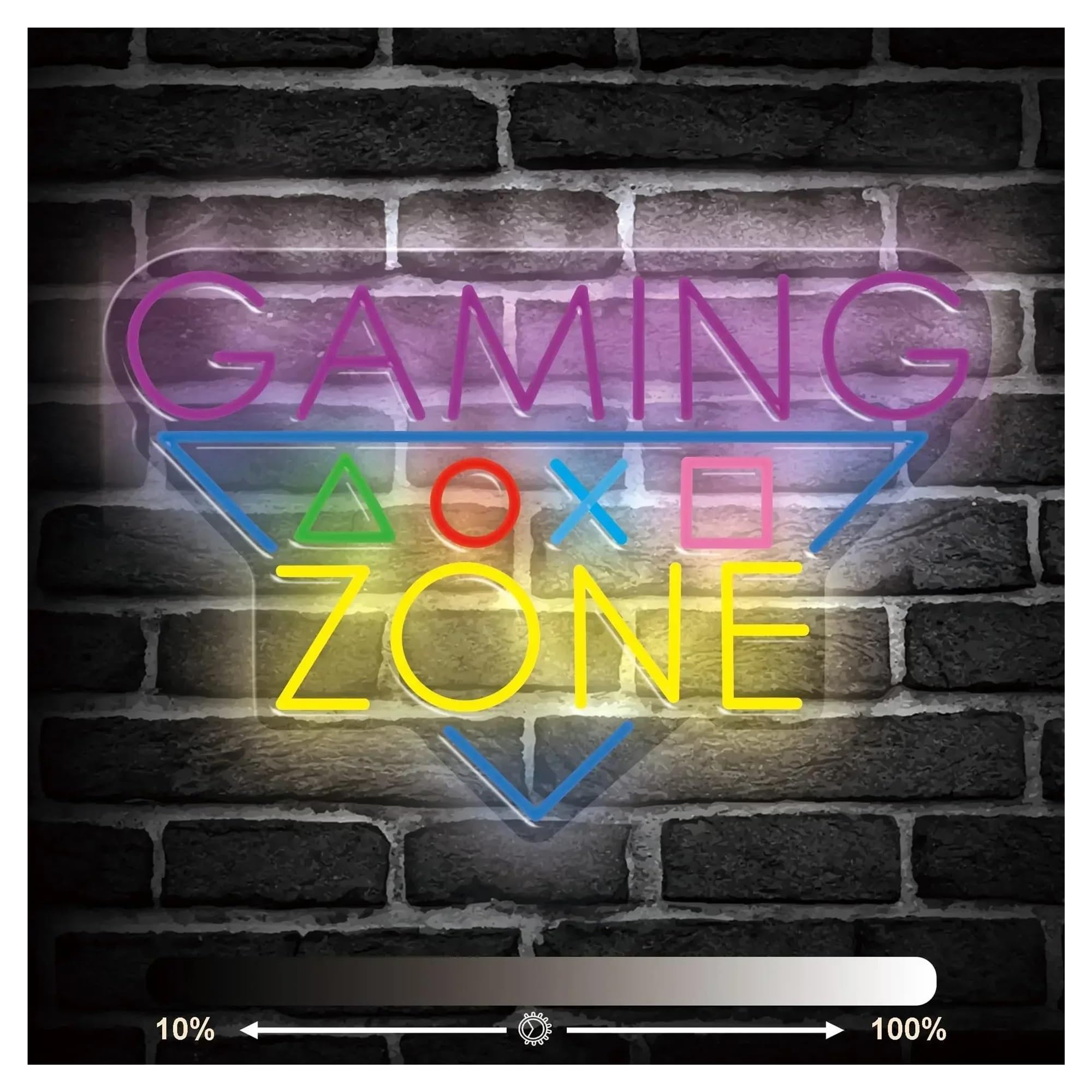 Décor Mural Lumière Enseigne Au Néon Gaming Zone Pour Décoration Murale, Lumière De Jeu Alimentée Par USB Pour Fête D'anniversaire Pour Adolescents Garçons 42cm×28cm