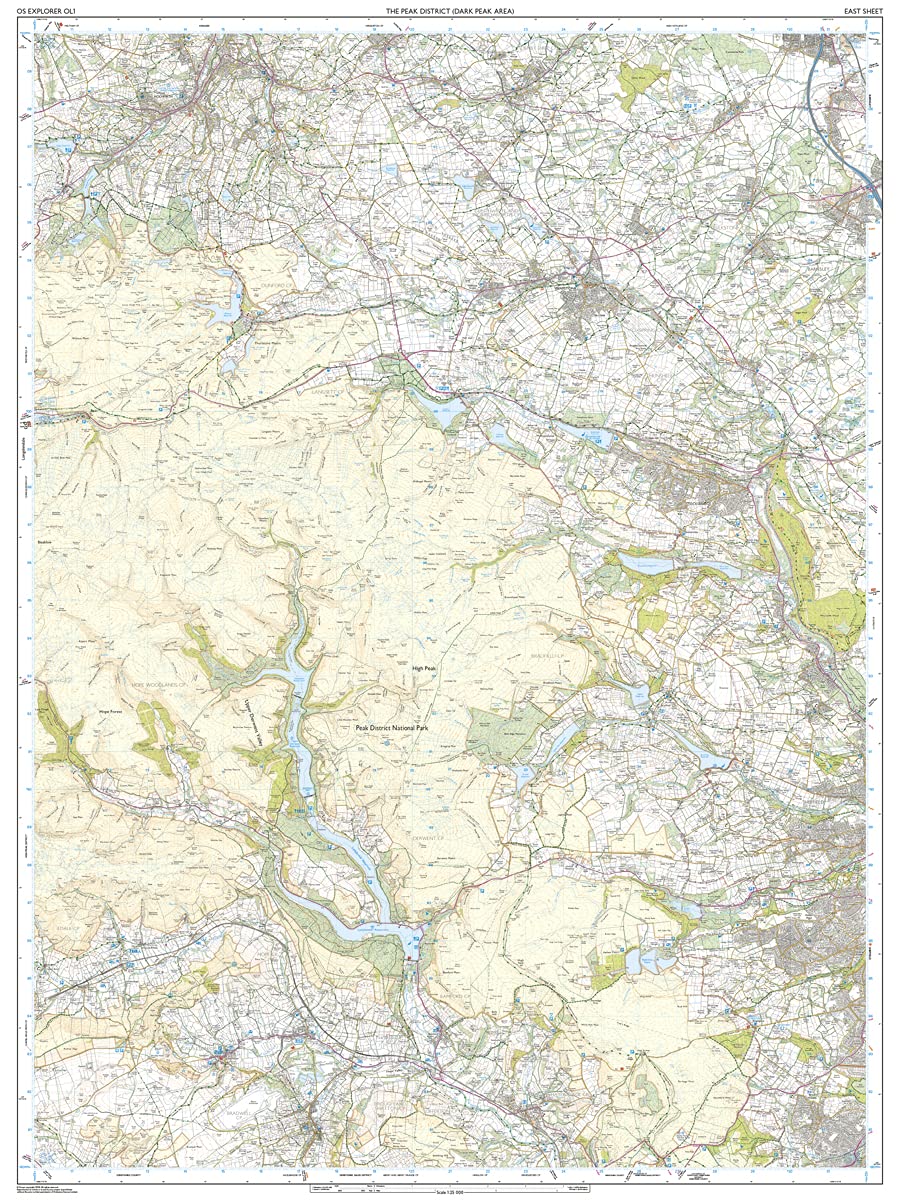 OS Explorer Map OL1 The Peak District: Dark Peak Area