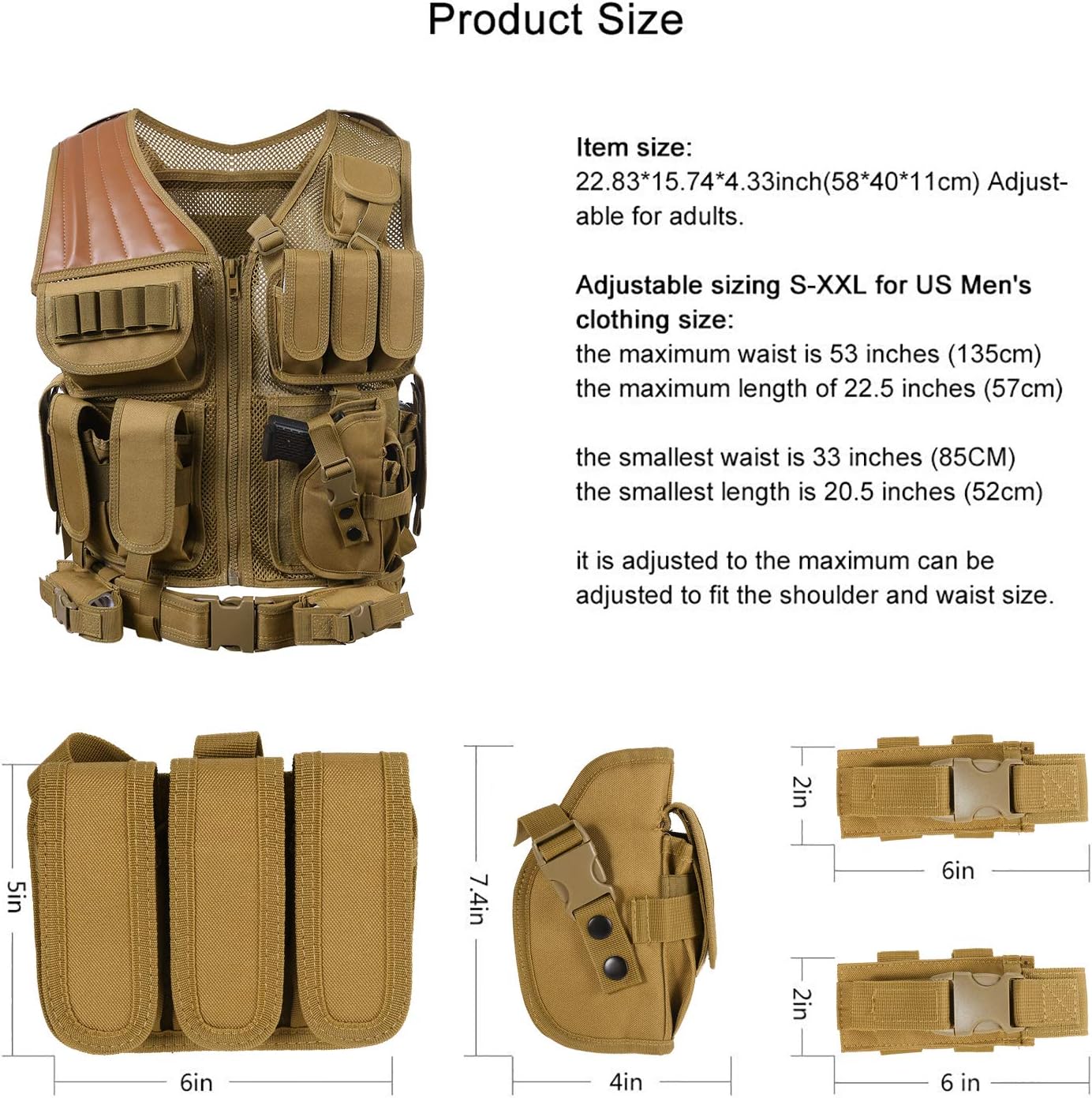 Voeveca Sport-Vest for Combat Training/Field Operations and Special Missions - Lightweight Breathable Adjustable Sizes/Men/Women/600D Assault : Sports & Outdoors