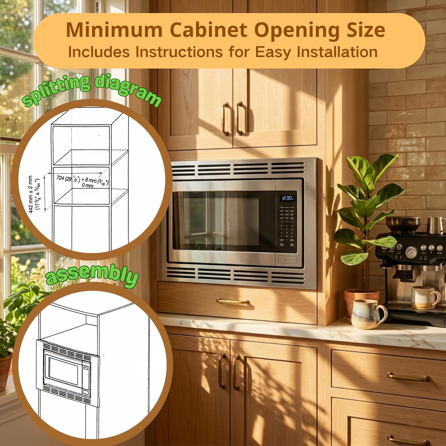 NN-TK932SS 30" Stainless Steel Microwave Trim Kit - Magnetic Easy Snap-on - Fits for Panasonic 2.2 cu ft Microwave Oven Models Including NN-SE9-S, SD9-S, SN9-S