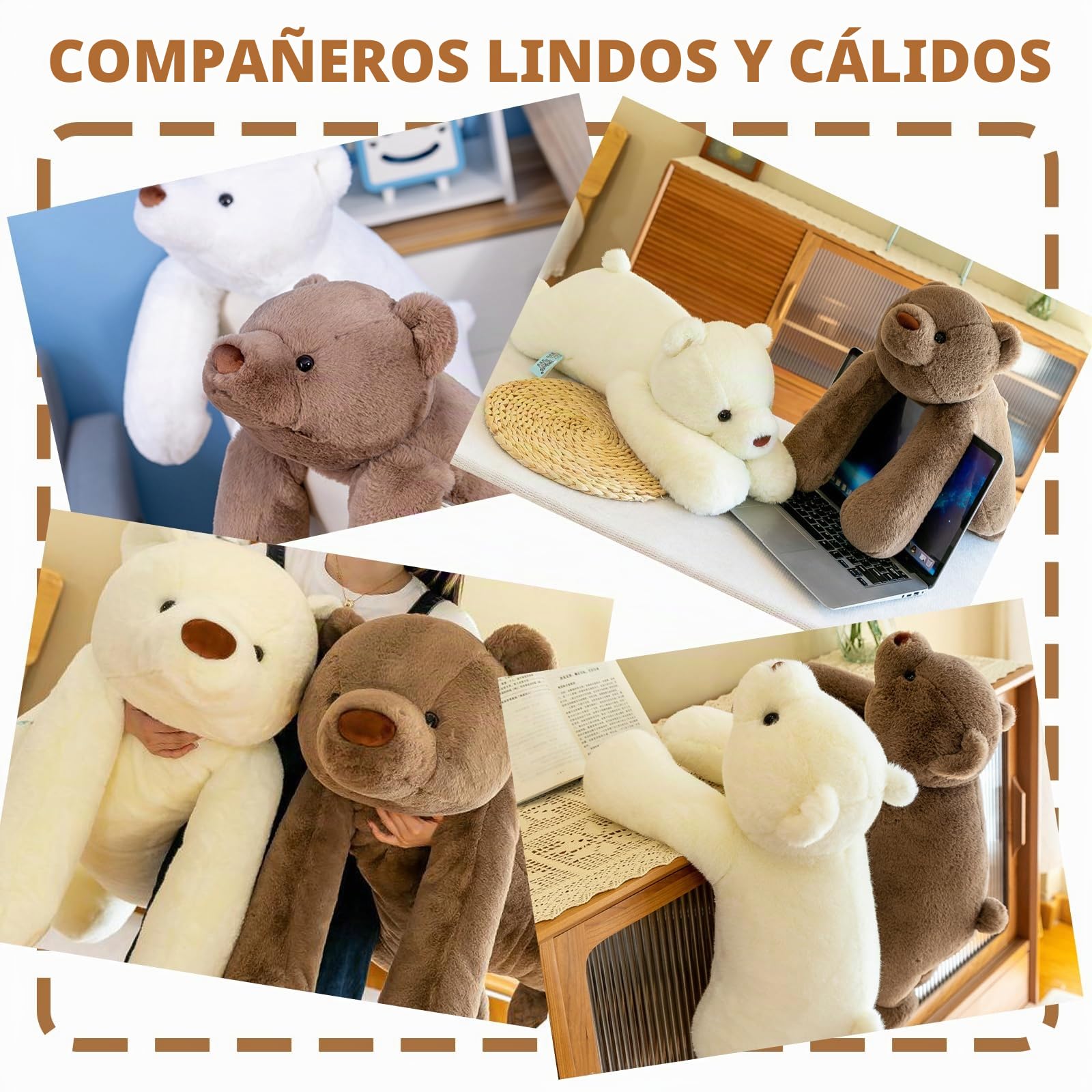 MeHoo 3.3LB Peluche Ponderado para Ansiedad 60 cm Animal de Peluche Ponderado Juguetes Sensoriales para Autismo Weighted Anxiety Stuffed Animal Almohada Regalo de Cumpleaños