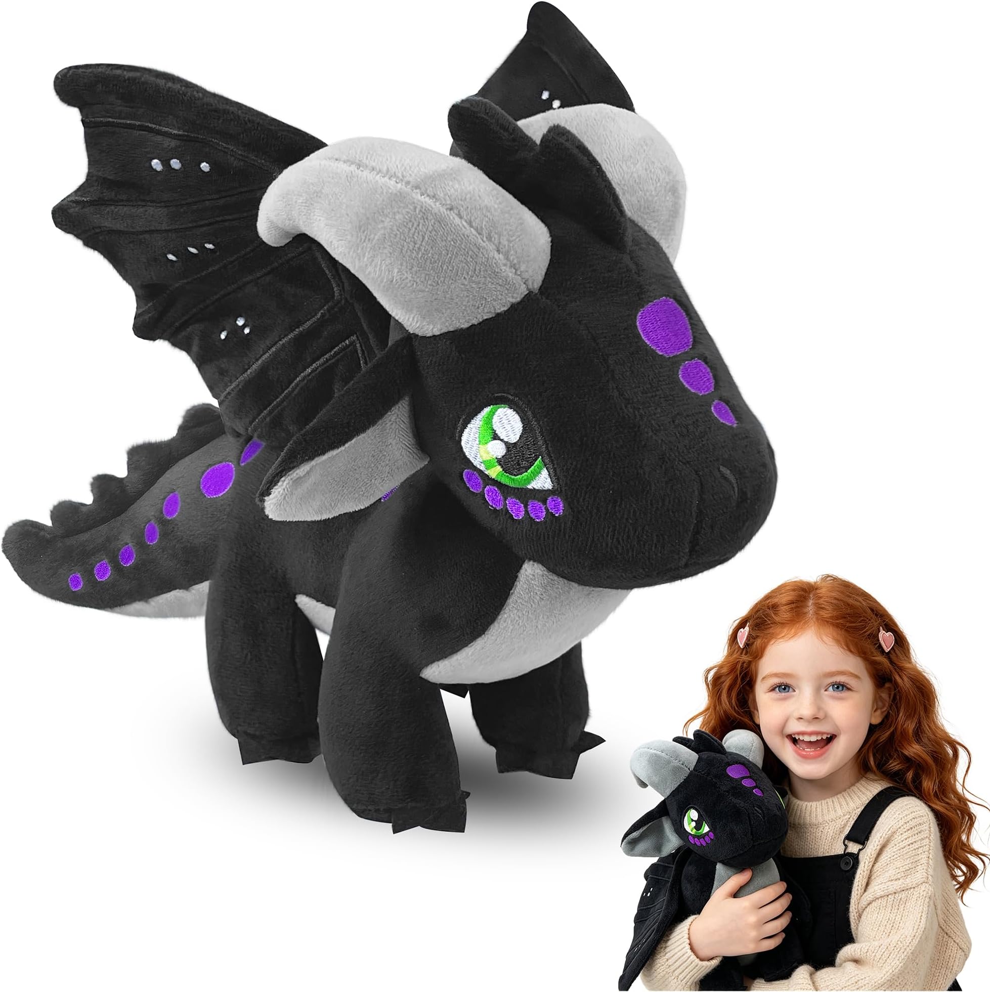 Wings Plush Dragon, Fire Dragon 10" Stuffed Animal Merch Toys Gifts