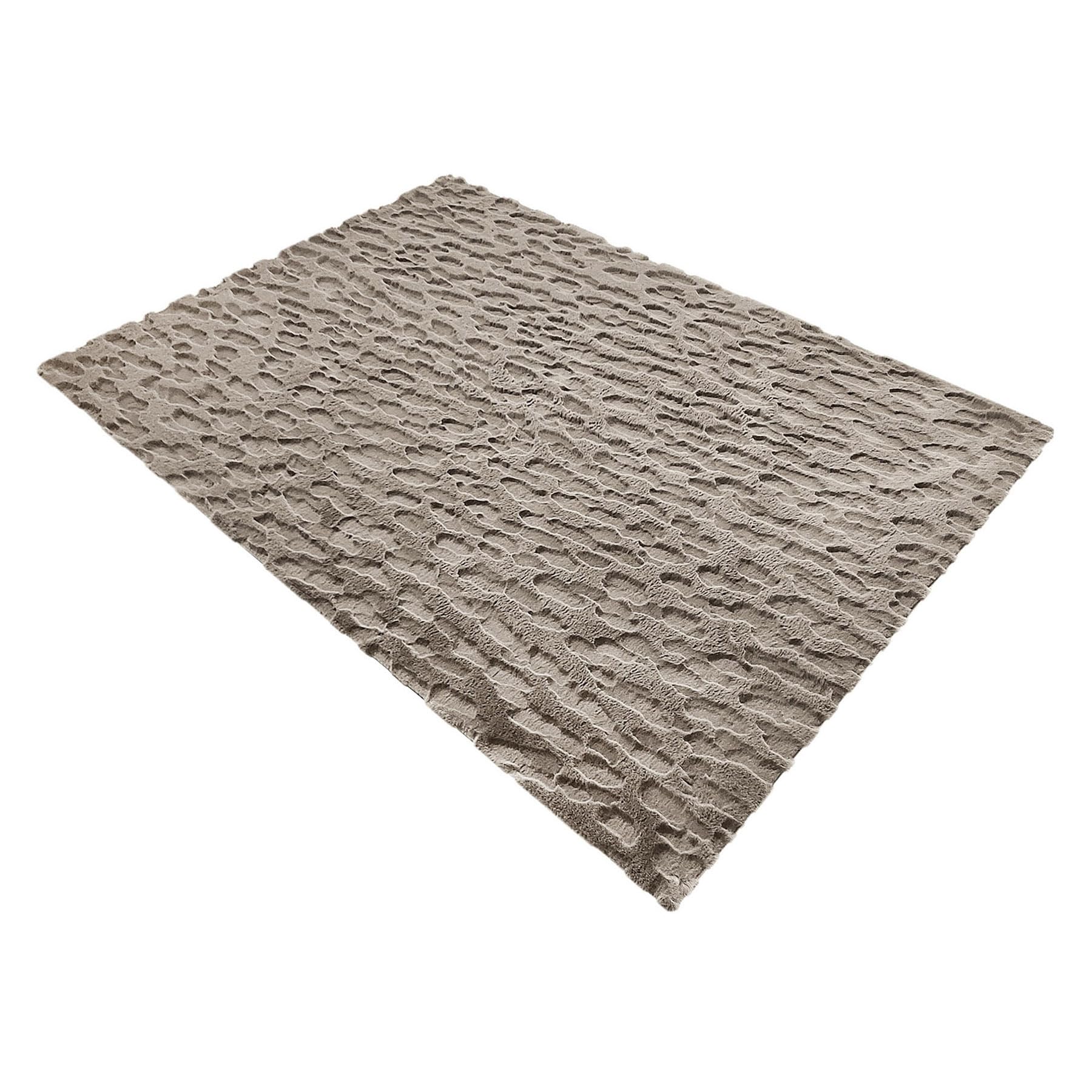 Riess Ambiente 3D Hochflor Teppich Dune 230x160cm Taupe - Baumwollmischung