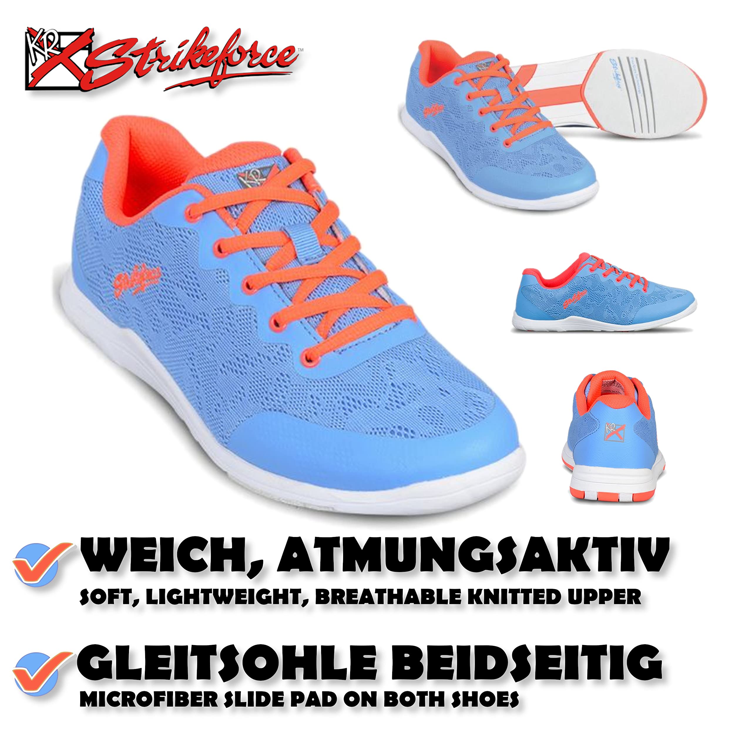 Bowling-Schuhe – [LACE] – KR Strikeforce Bowling - Gleitsohle beidseitig - Sportlich - Farbig