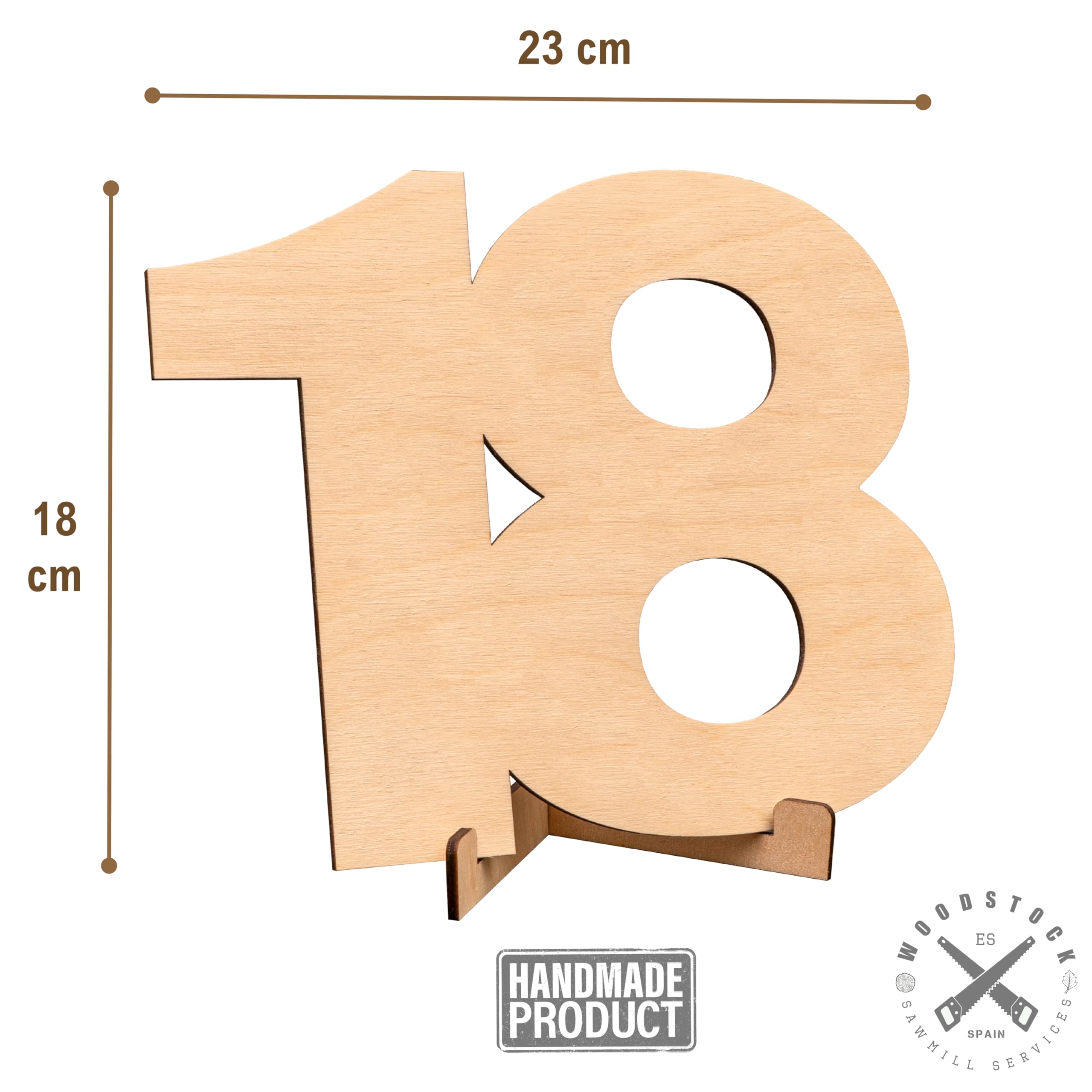 18 Decorazioni Numeri in Legno Supporto - Bomboniere 18 Anni Ragazzo - Decorazioni 18 Anni Ragazza