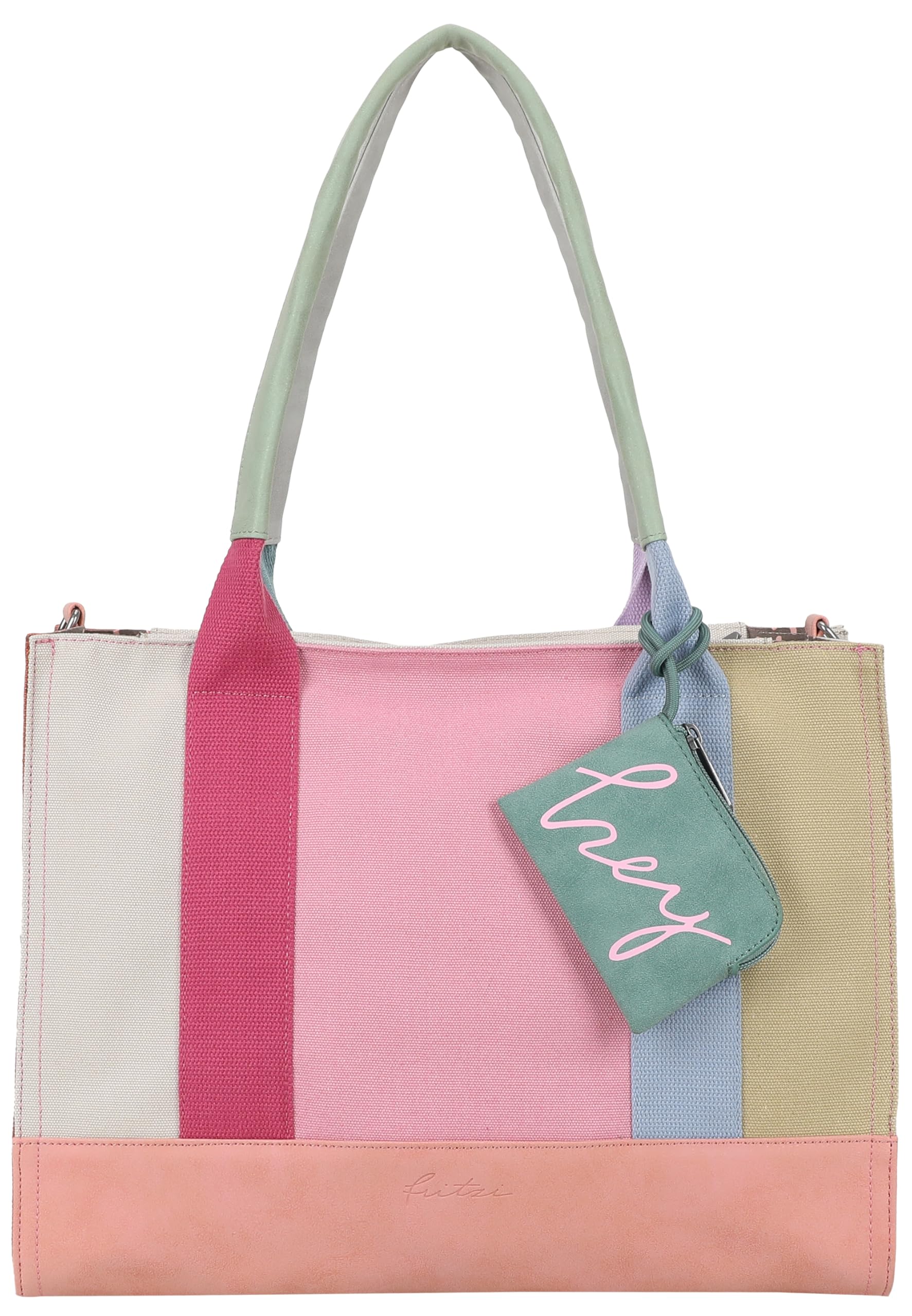Fritzi Tote Shopper Limited Multi Damen Shopper Schultertasche Handtasche Freizeit Alltag Reißverschluss Canvas 29.5 x 40 x 14 cm, Bunt