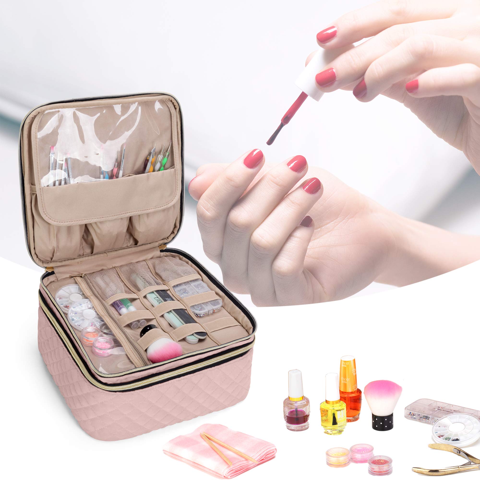 Amazon.co.jp: Yarwoマニキュア収納ケース 36ボトル用 二層式 ネイル