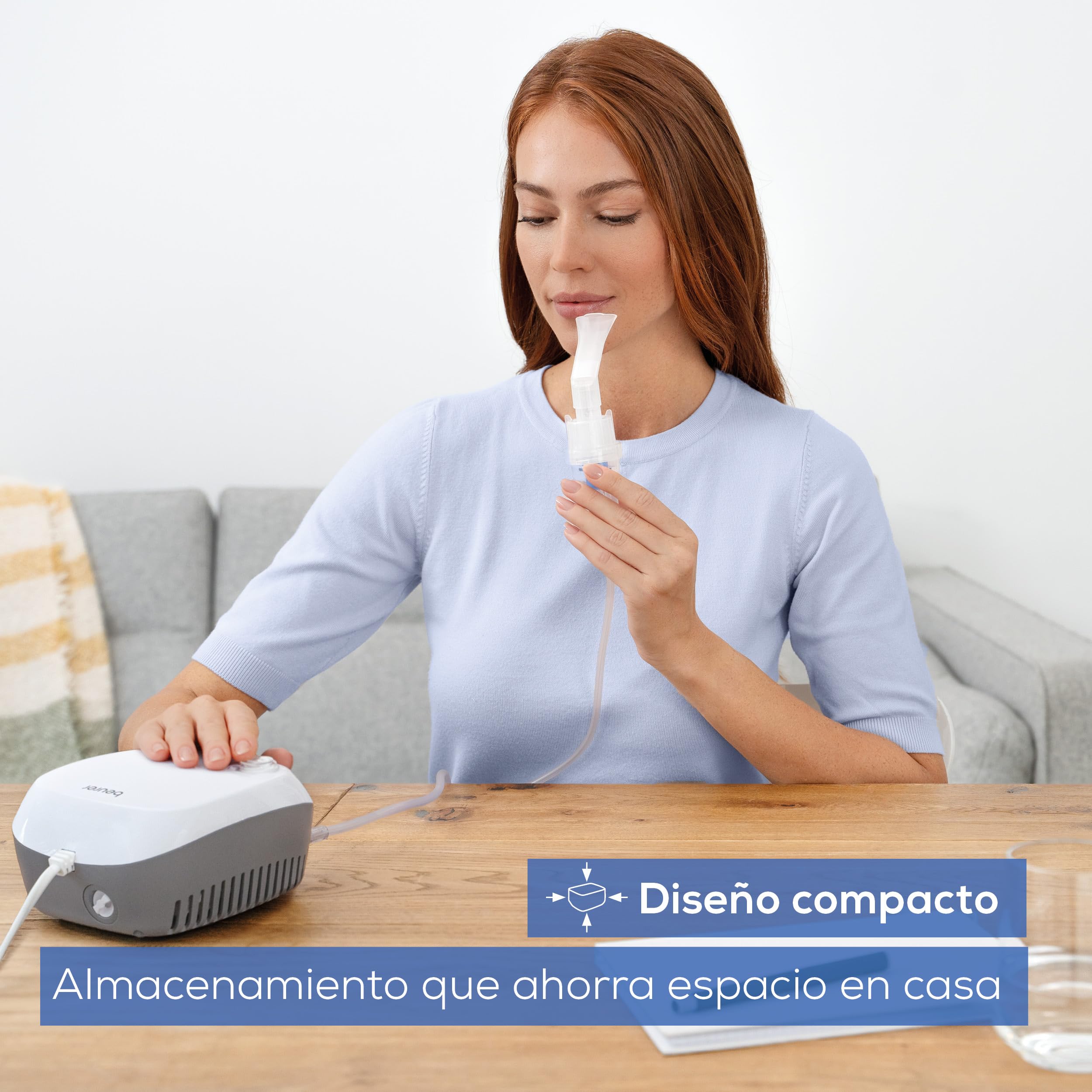 Beurer IH 18 Nebulizador para resfriados y enfermedades respiratorias, asma, EPOC, adultos y niños, compacto blanco