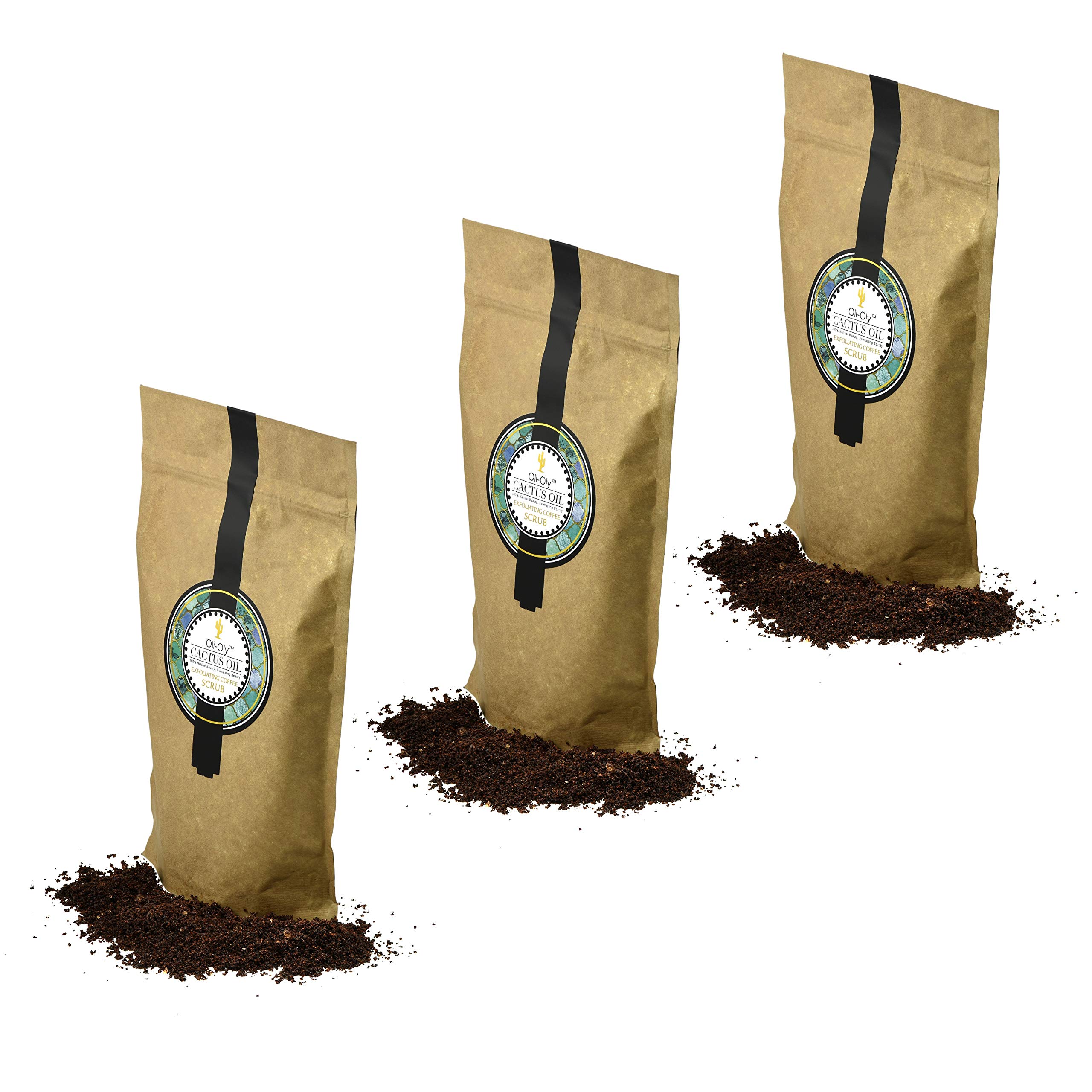 Oli-Oly Cactus Oil Exfoliating Coffee Scrub for Face & Body Skin | Natural Ingredients - For All Ski