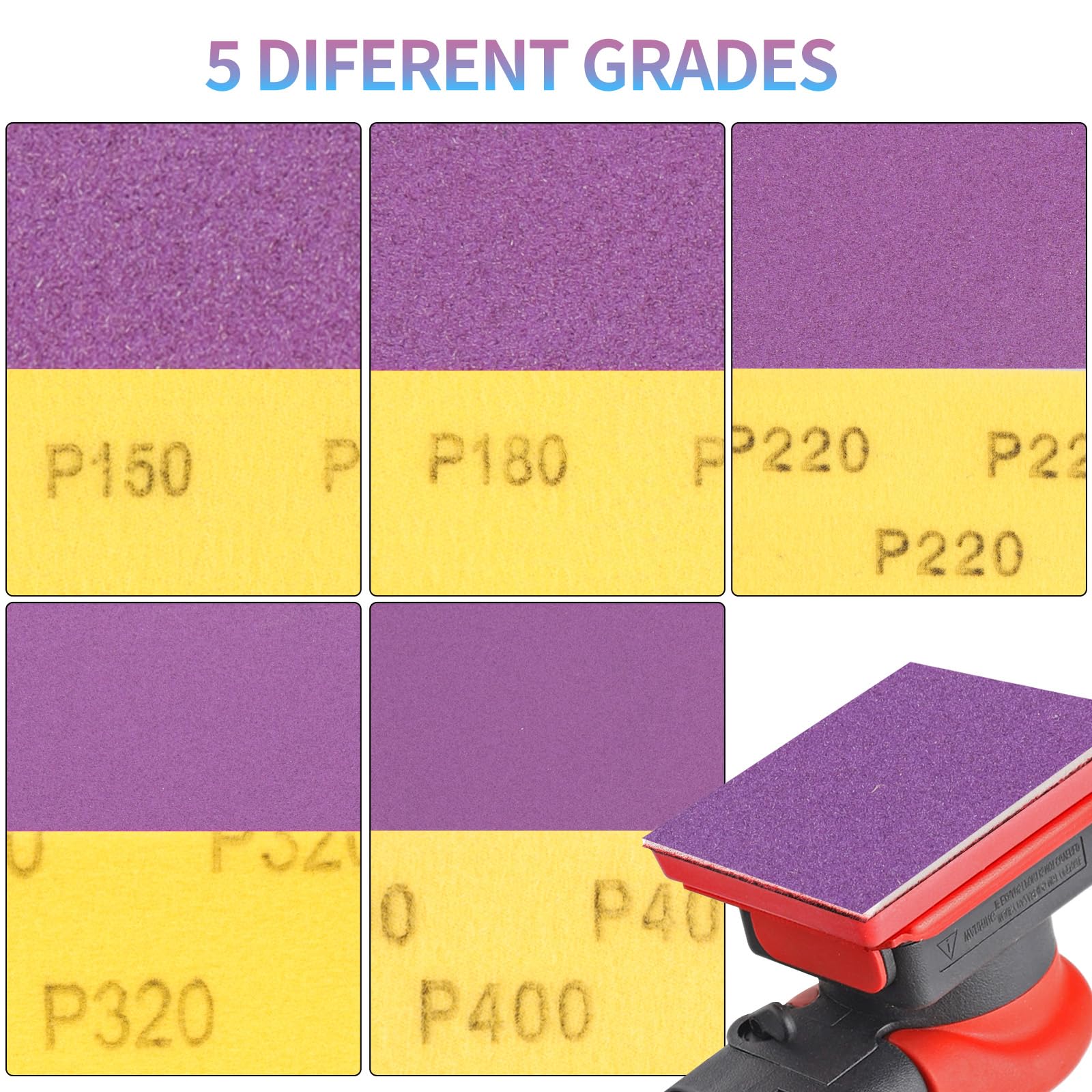 20 Pcs Sanding Sponge Set, 320 Grit Sanding Pads Flexible Foam Hand Sanding Block - Image 3