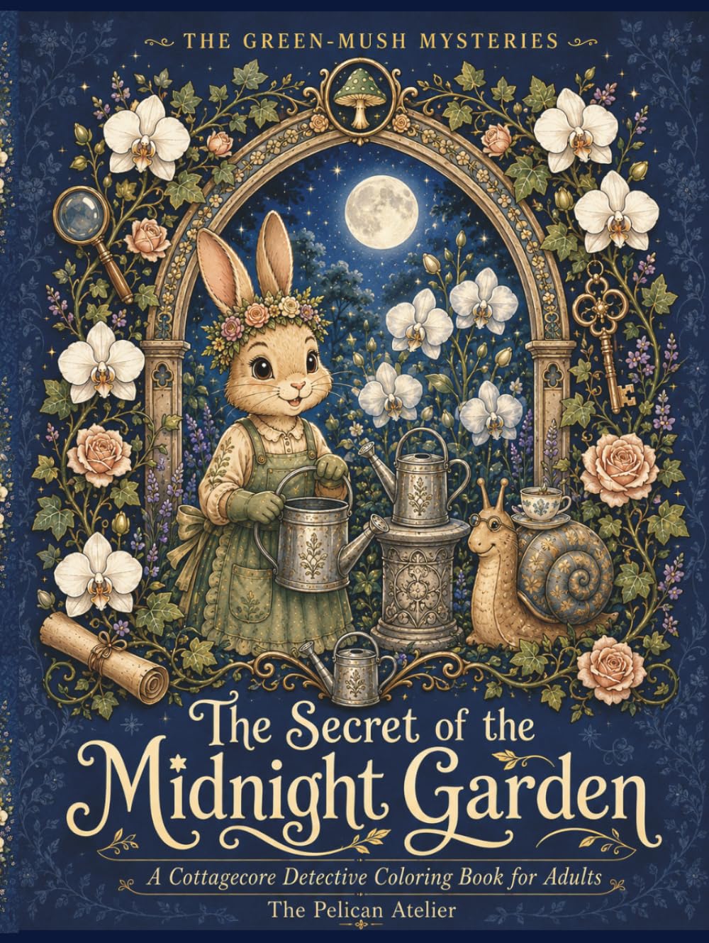 The Secret of the Midnight Garden: A Cozy Cottagecore Mystery Coloring Book for Adults Featuring Woodland Animals, Moonlit Gardens, and Relaxing ... A Cottagecore Detective Coloring Adventure)