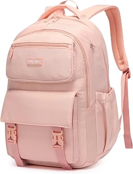 SUN EIGHT 35L Large Capacity School Backpack for Teen Girls, Lightweight Bookbags Elementary Middle School Laptop Bags Women Travel DaypacksPink