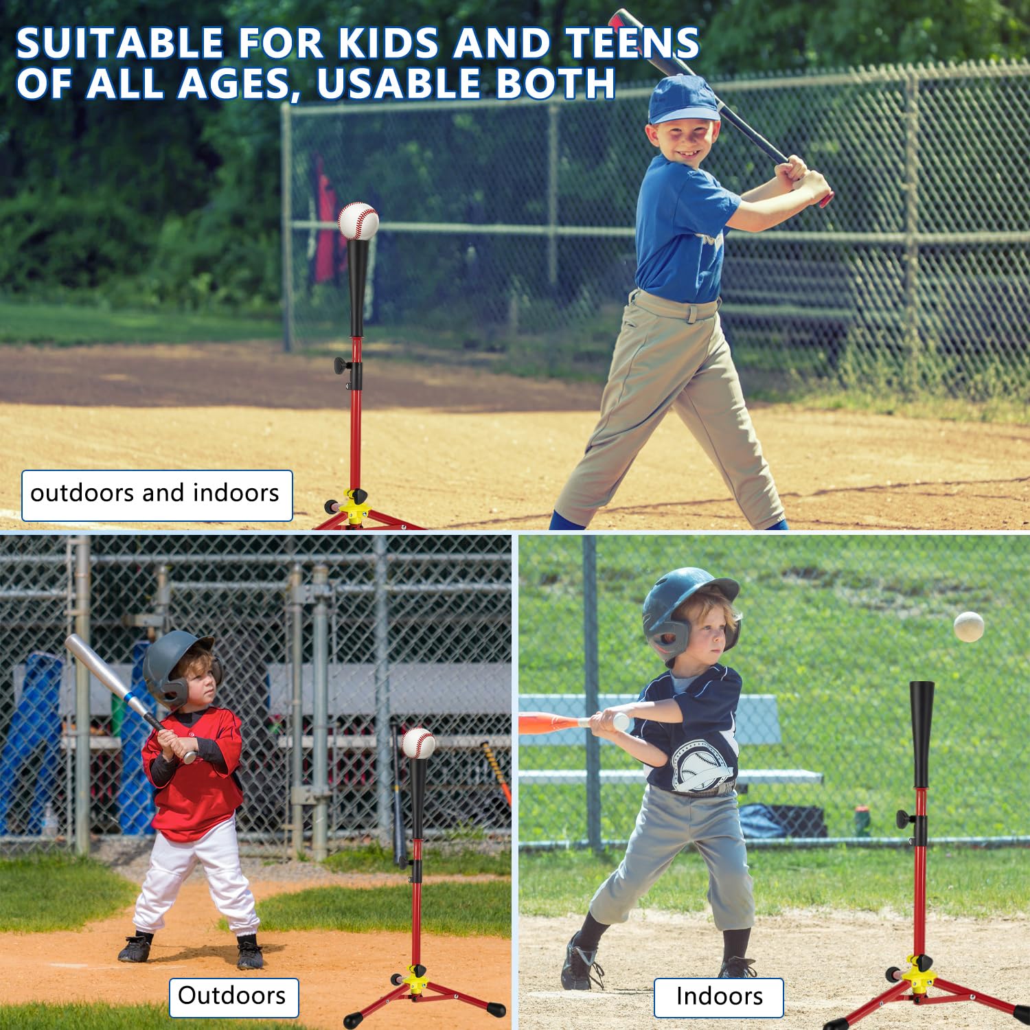 tee de Béisbol Regulable en Altura – Soporte de Golpeo para Entrenamiento de Béisbol – Equipo Deportivo para Prácticas con tee-Ball y Softball – Ideal para Entrenamiento de Adolescentes