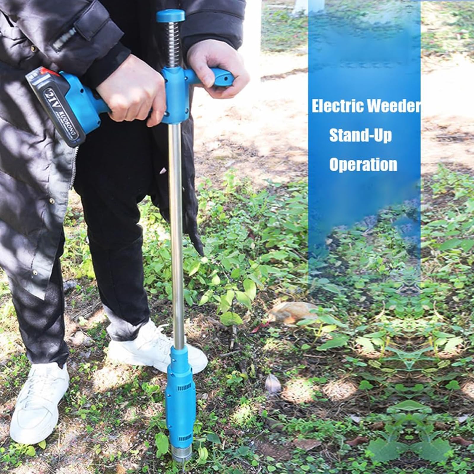Elektryczne narzędzie do usuwania chwastów – narzędzie do usuwania korzeni z 3 pazurami z długim uchwytem do bezproblemowej pielęgnacji ogrodu, trawnika i trawy