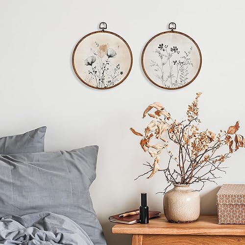 Miniatura 2 de KSDUT Arte de pared floral vintage de mediados de siglo, arte de pared botánico neutro para pared, lienzo para colgar, paisaje retro, flores