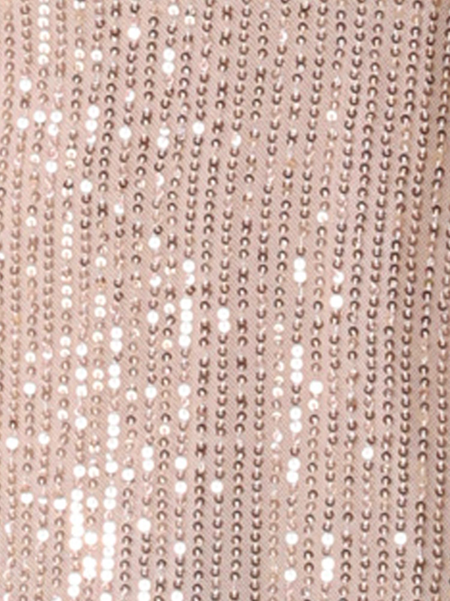 Allegra K Donna Blusa Paillettes Scollo a V Maniche a 3/4 Festa Club | Maniche Traforate con Dettagli Luminosi Design Scintillante per Eventi Serali Cocktail Celebrazione Prom