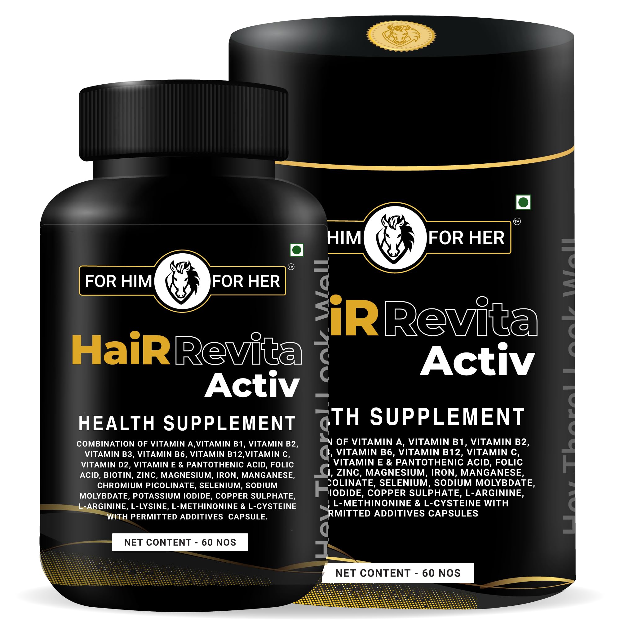 Hair Revita Activ – Hair Growth and Wellness Supplement with Multivitamins, Amino Acids and Minerals – Supports Hair Strength and Voume for Men and Women – 60 Veg Capsules-image-26