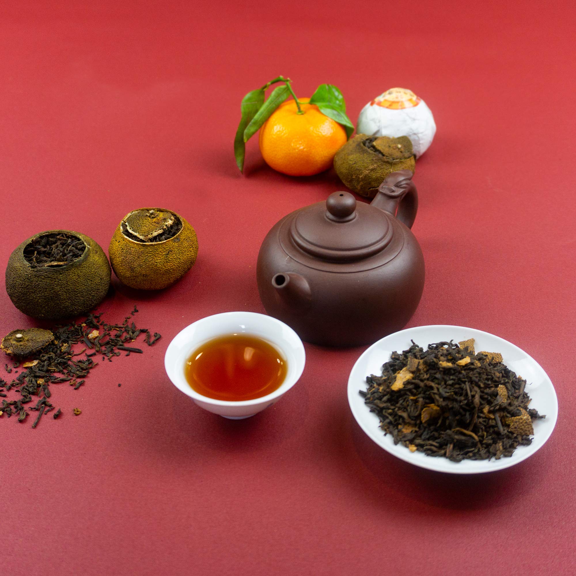 Shou Pu-Erh Tee Xiaoqing Mandarine aus Guangdong, China | Traditioneller chinesischer Pu-Erh Tee in der Mandarine gereift (50 g)