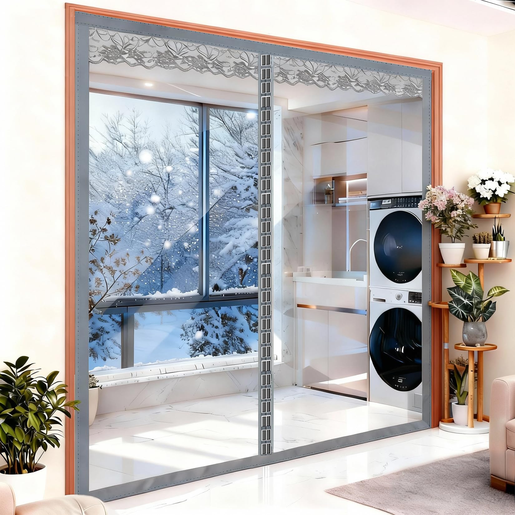 Rideau thermique magnétique anti froid et chaleur sans perçage