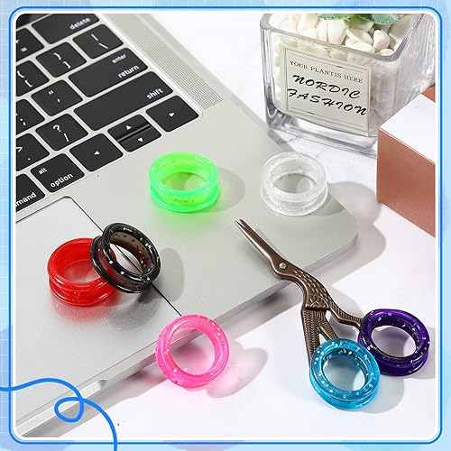 24 Pcs Silicone Scissors Finger Rings Soft Dog Grooming Scissors Accessories Pet Grooming Shear Finger Ring Thumb Inserts Grips for Dog Hair Cutting, 8 Colors