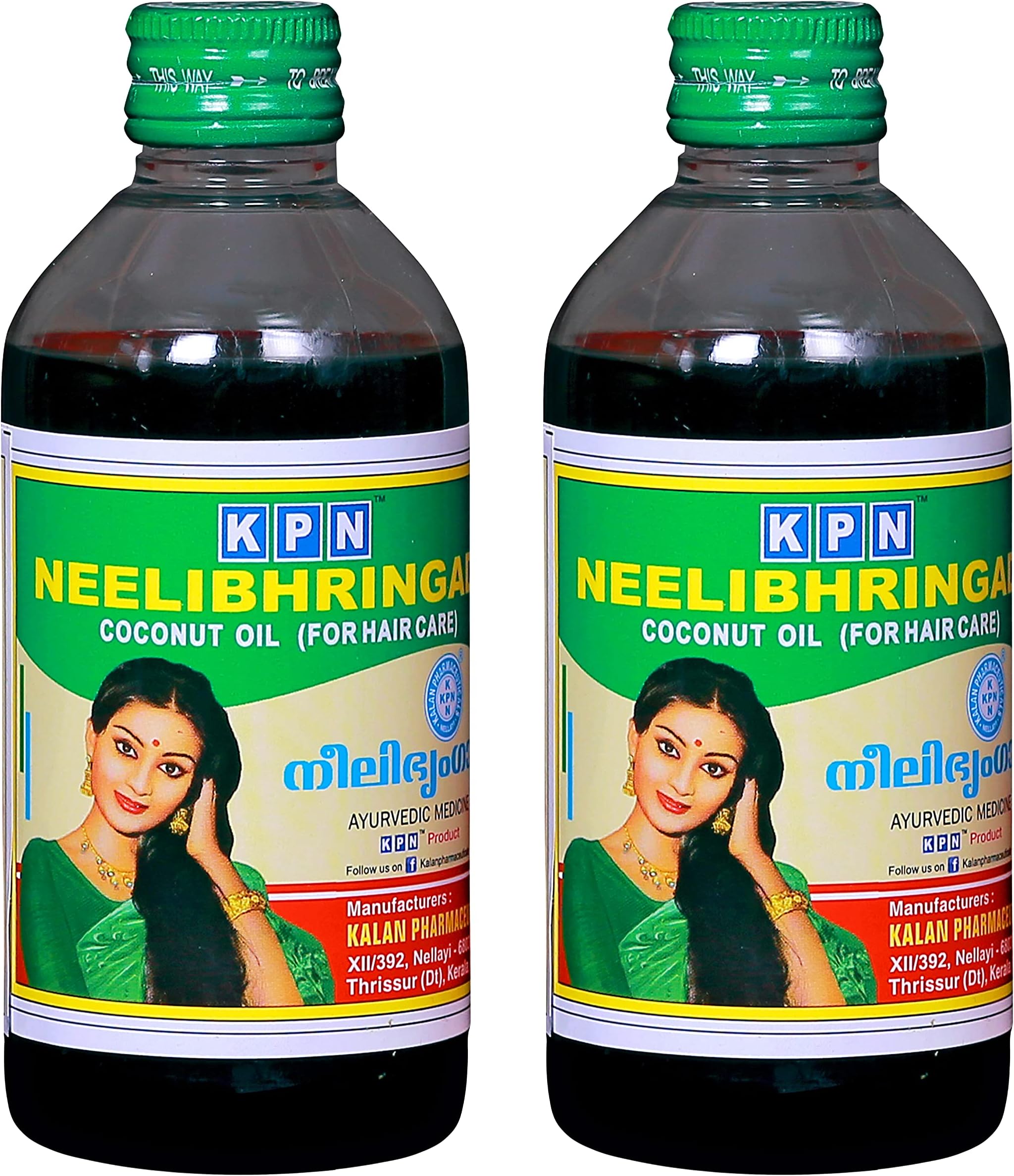 Neelibhringadi Coconut Oil, 200 ml (Pack of 2)