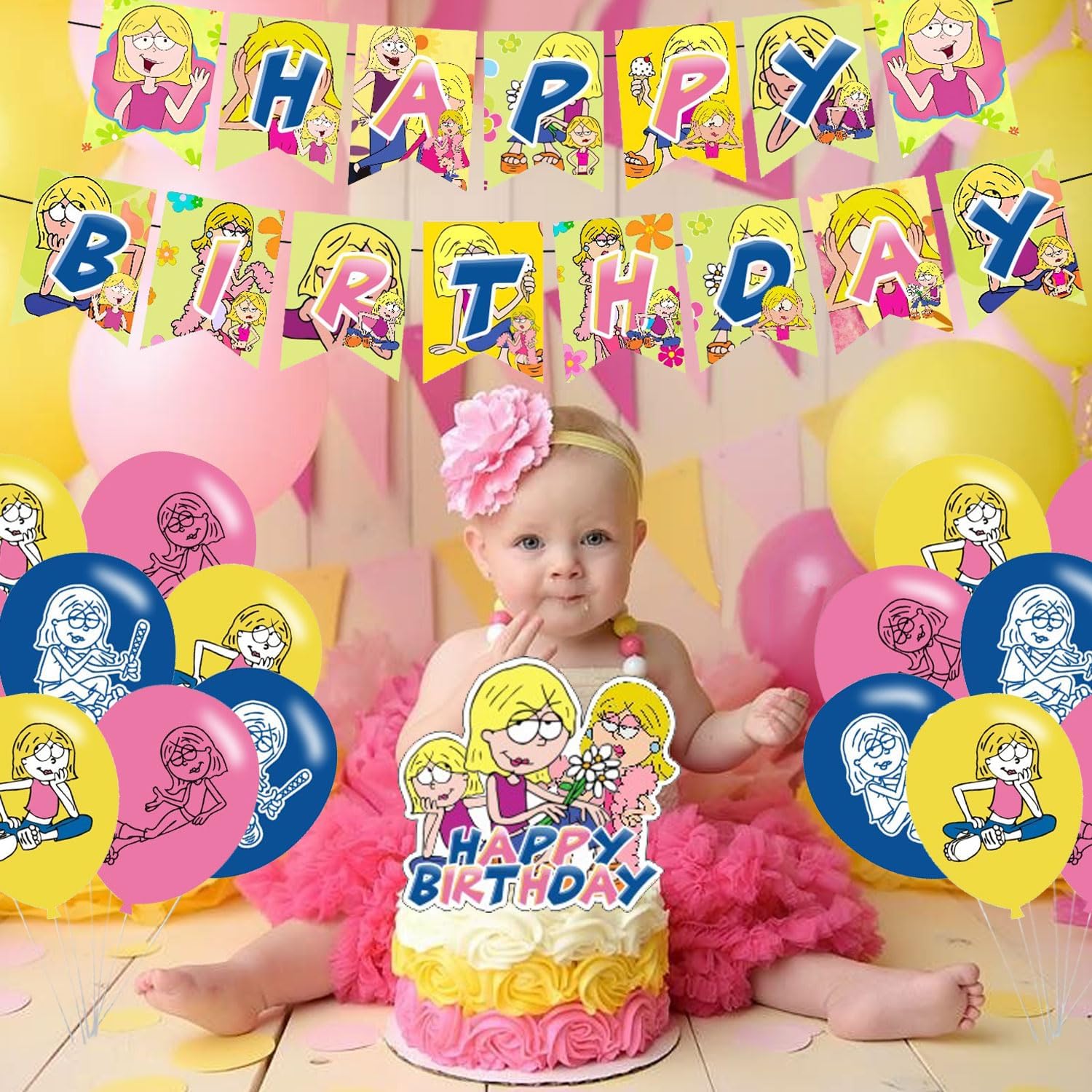 𝑳𝒊𝒛𝒛𝒊𝒆 𝑴𝒄𝒈𝒖𝒊𝒓𝒆 Birthday Party Decorations, Cartoon Girls Themed Set Includes Banner, Cupcake Cake Toppers, Birthday Balloons for Fans Adults Party Favors