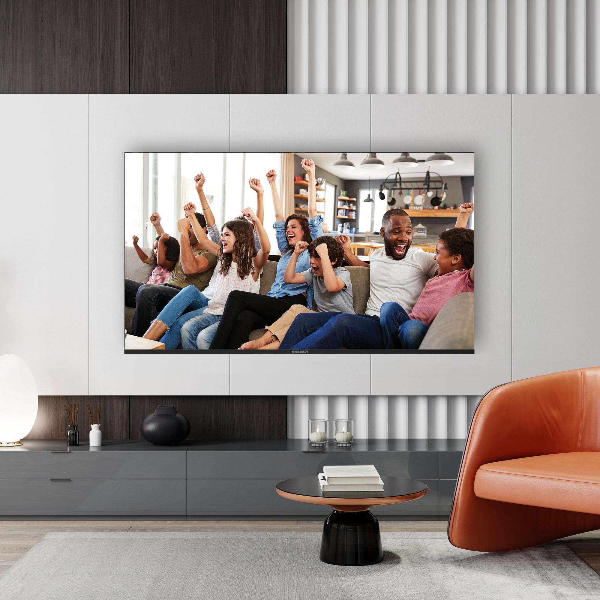 Thomson 65 Pouces (164cm) 4K Ultra HD Smart Google TV, Wi-FI,Dolby Audio, HDR10, Bluetooth 5.1, Triple-Tuner (Câble/Satellite/Antenne), HDMI, CI+, A+ Panneau - 65UG4S14