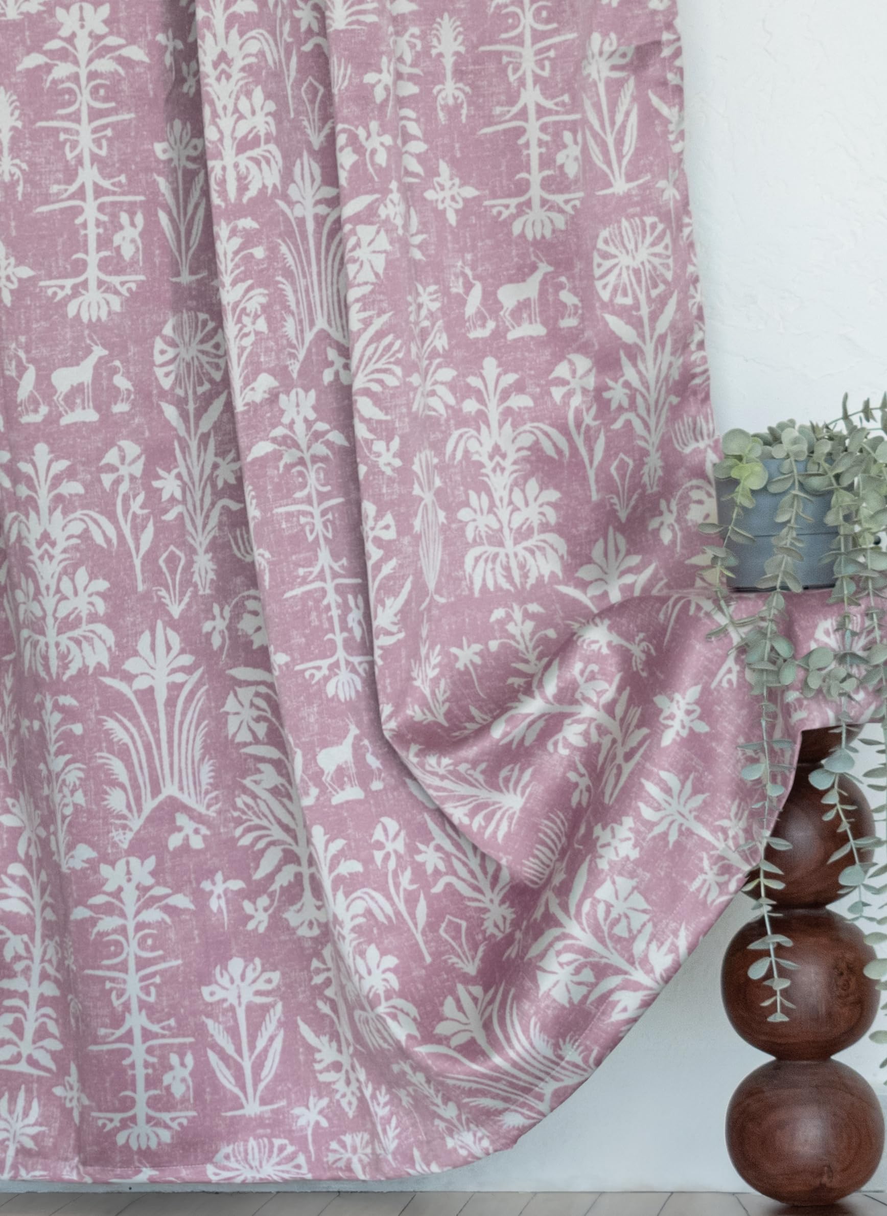 Tranquebar Curtain Co. Botanical Print Door Curtain - Semi-Blackout (Blocks 80% Light), 213 cm (7 Feet), Mauve, 1 Piece, BackTab, Cairo- Door Curtain 7 Feet Long, Living Room, Bedroom, Kids Room-image-40