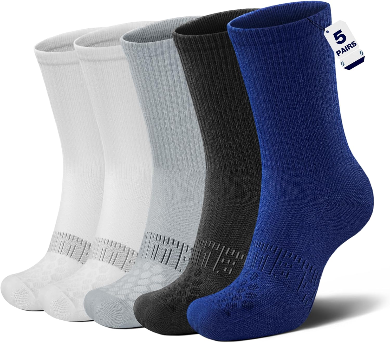 Bamboo Viscose Kids Boys Crew Socks 5 Pairs School Uniform Athletic Dress Seamless Compression Sock for Girls