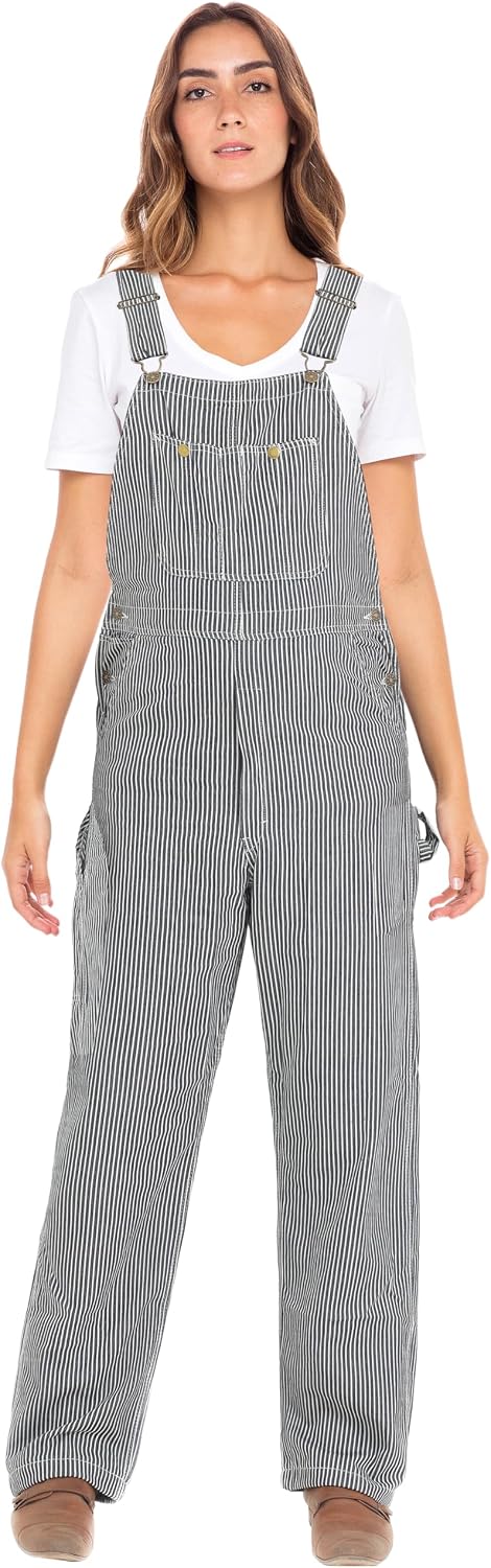 Skylinewears Women's Denim Bib Overall Dungaree Utility Pockets Denim Bib With Adjustable Straps