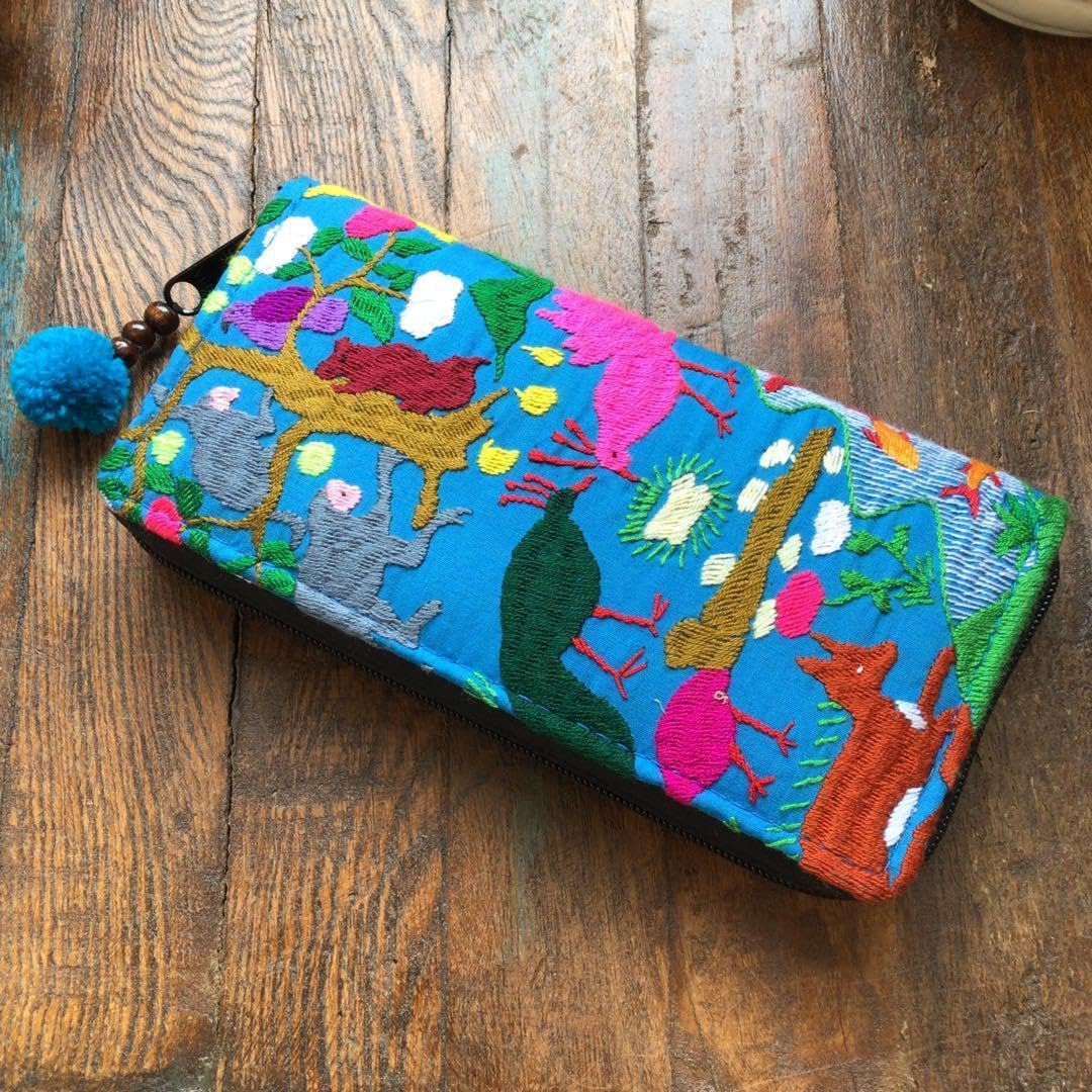 希少！バンジャラ族刺繍長財布&ハンドバッグ　ミラー付き Amazon.co.jp: ラオス モン族 アニマル手刺繍 長財布 クラッチ