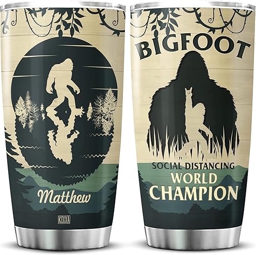 Miniatura 36 de Vaso de café personalizado con foto Bigfoot Sasquatchs, taza de viaje con tapa, nombre personalizado, regalos de cumpleaños para amigos, niños