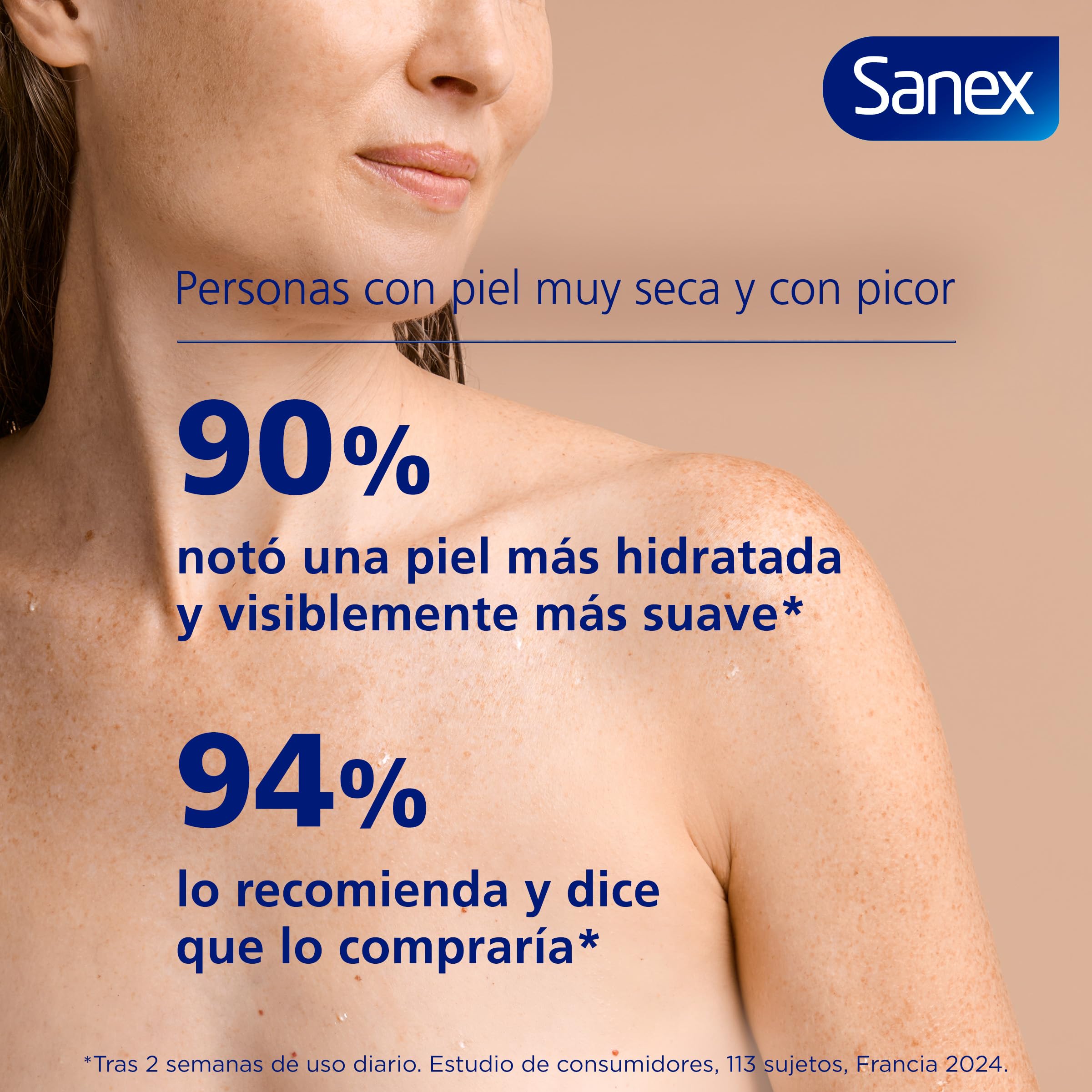 Sanex Derma Therapy Anti-Sequedad Gel de Ducha Cremoso, 6 x 425ml | gel de ducha para piel seca | alivia la sequedad y reduce el picor | complejo de aminoácidos con ácido hialurónico | 0% sulfatos**