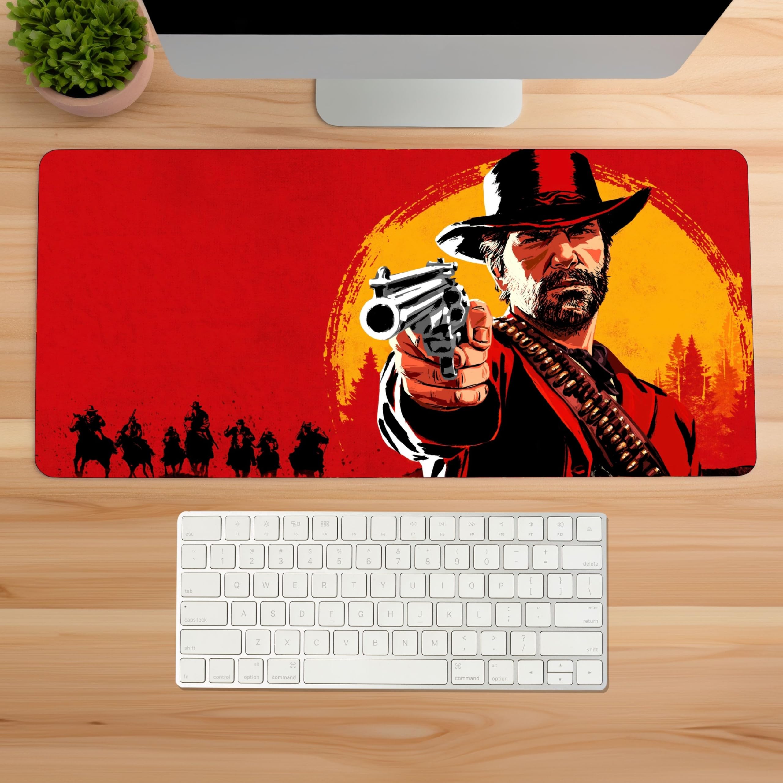 Red Dead Premium Desk Mat | Anti-Skid | Anti-Slip | 80 * 30 cm | Laptop Mat for Work from Home/Office/Gaming- Extended Mouse pad and Keyboard Desk pad-image-1