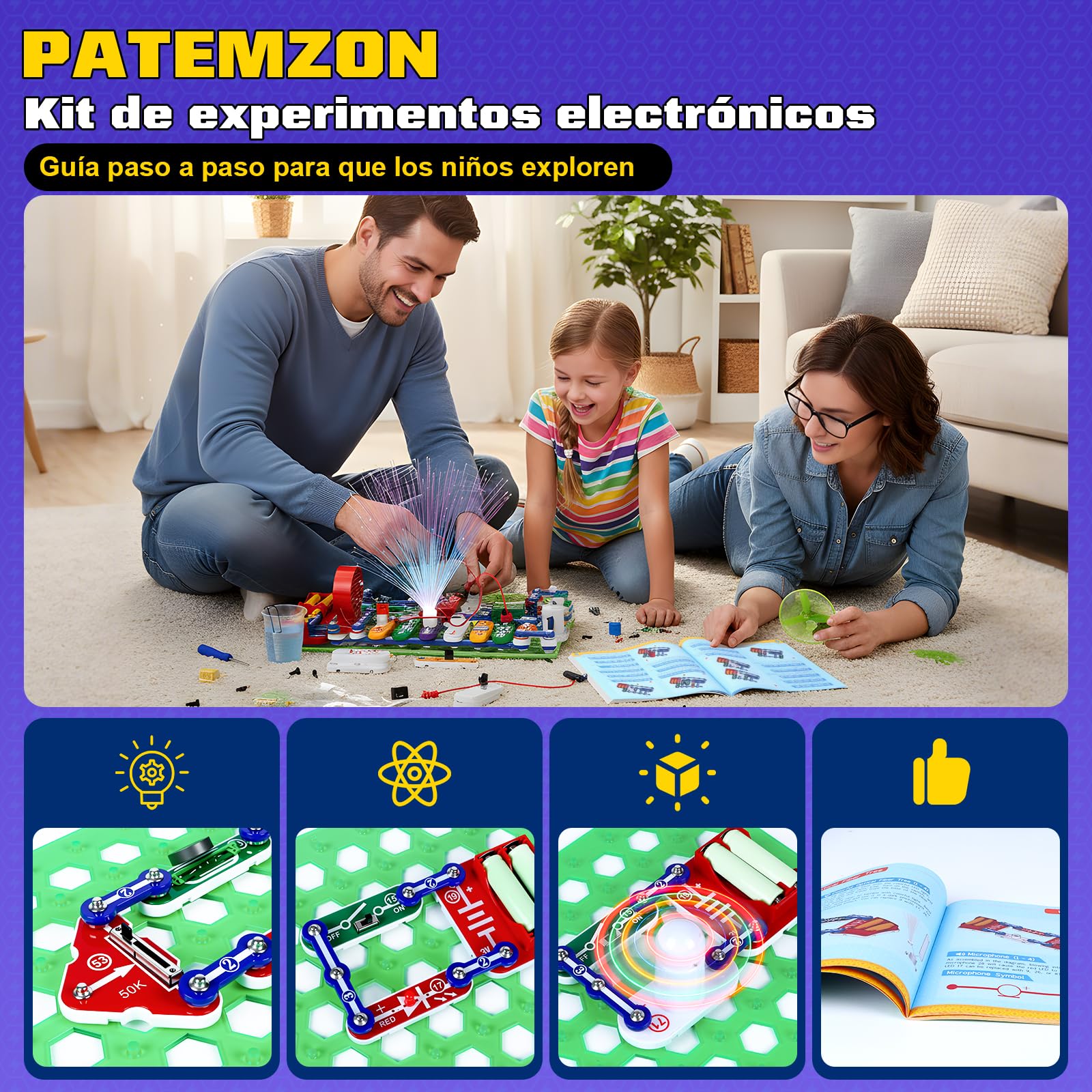 FORMIZON Circuito Electrico para Niños Kit, Caja de Experimentación para Ingeniería Eléctrica, Incluye Instrucciones ilustradas, Más de 2000 Posibilidades de Juego, Jjuguete Educativo Stem