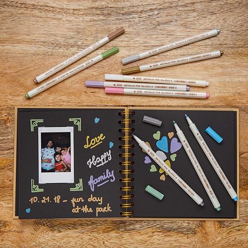 Miniatura 6 de Vexko Kit de cuaderno de recortes: 1 álbum de recortes: [7 x 7 pulgadas] 20 hojas, tapas duras, páginas negras + suministros de álbumes de recortes: