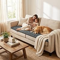 Vista 5 de Smiry Funda para Sofá para Perros Lavable, Funda Antideslizante Difusa para Sofá de Mascotas para Sofá de 3 Cojines Apta para Mascotas, Protector