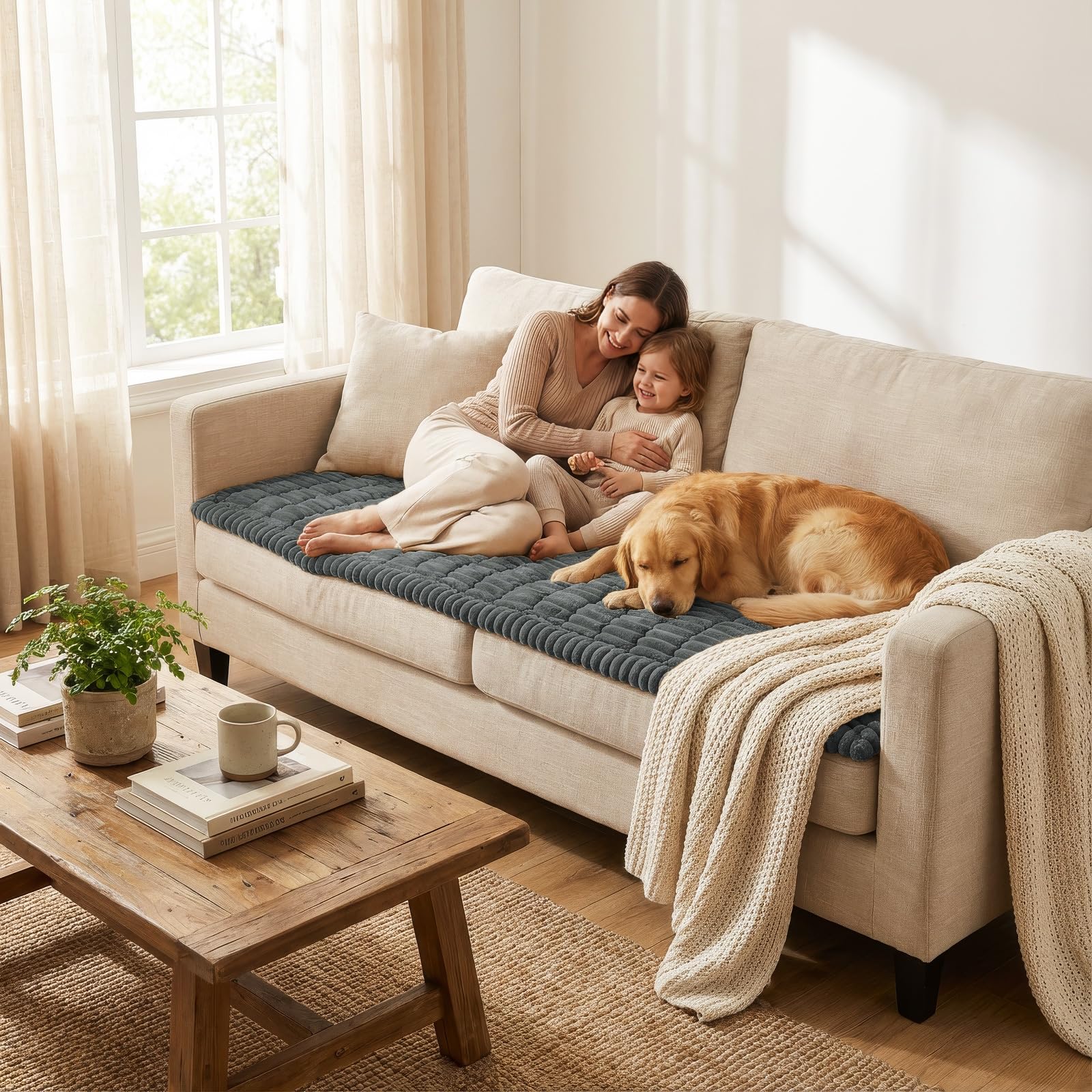 Smiry Couch Cover for Dogs, Non Slip Washable Sofa Protector for Pets — product photo