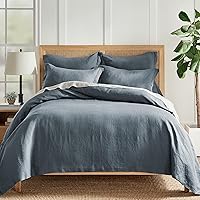 Vista 18 de Cobertor de lino lavado., lino, Blanco, gemelo