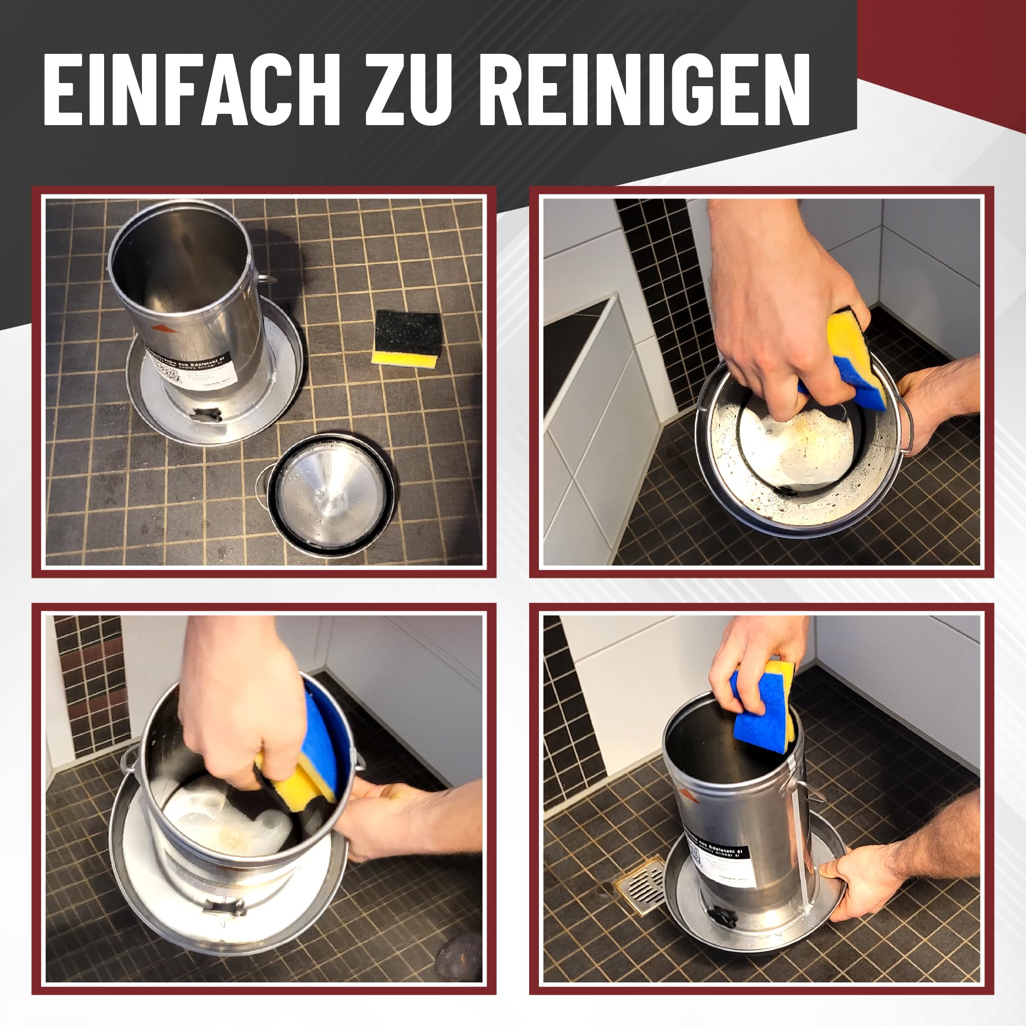 Descena Hühnertränke Edelstahl 4L – Geflügeltränke von Oben befüllbar | Rostfreier Edelstahl 304 (V2A), automatische Wasserregulierung, spülmaschinengeeignet, Tränkenwärmer-kompatibel