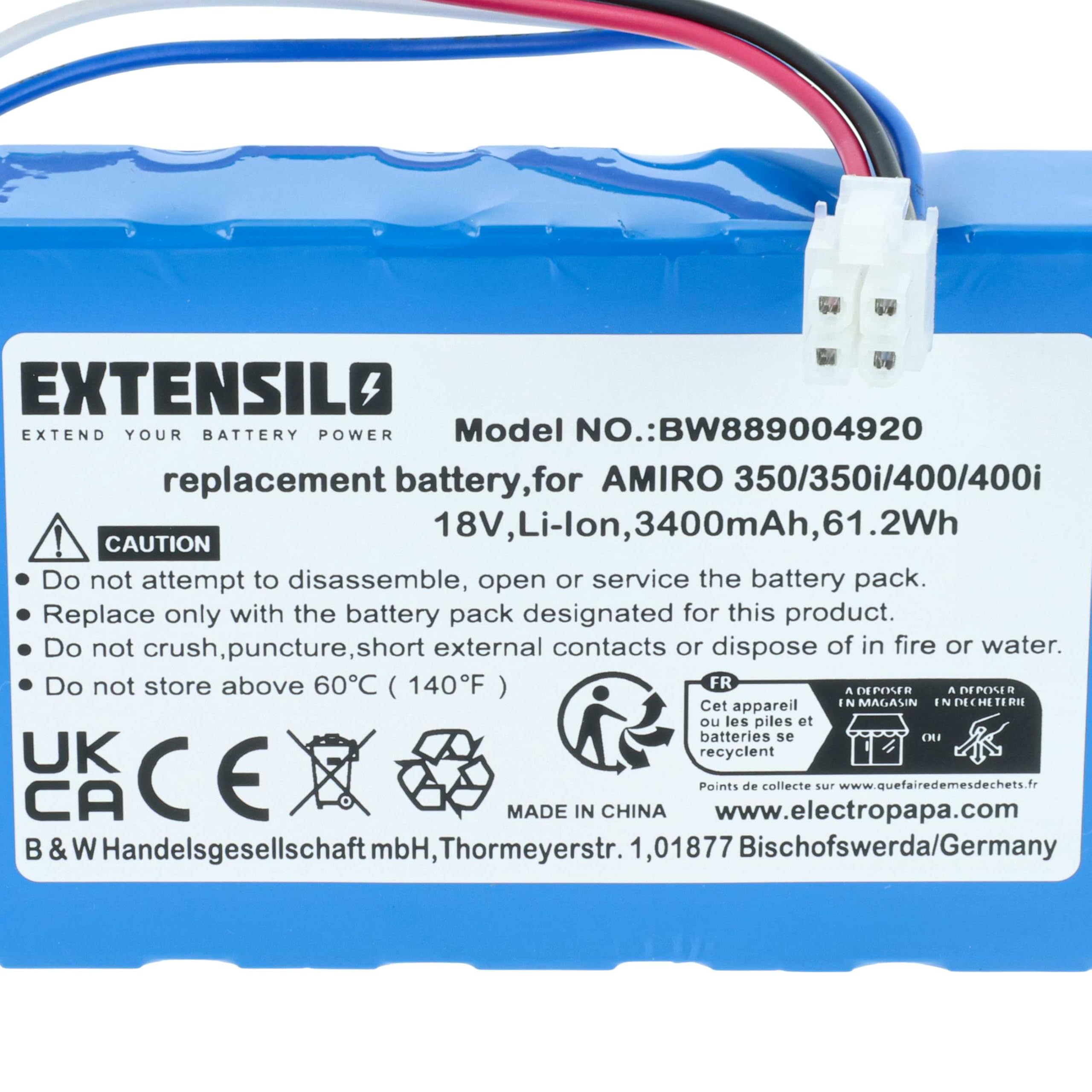 Zamiennik baterii do Yard Force 1920726, GMBE-SP10283, GMBE-SP11571 do kosiarki robotycznej (3400 mAh, 18 V, Li-Ion)