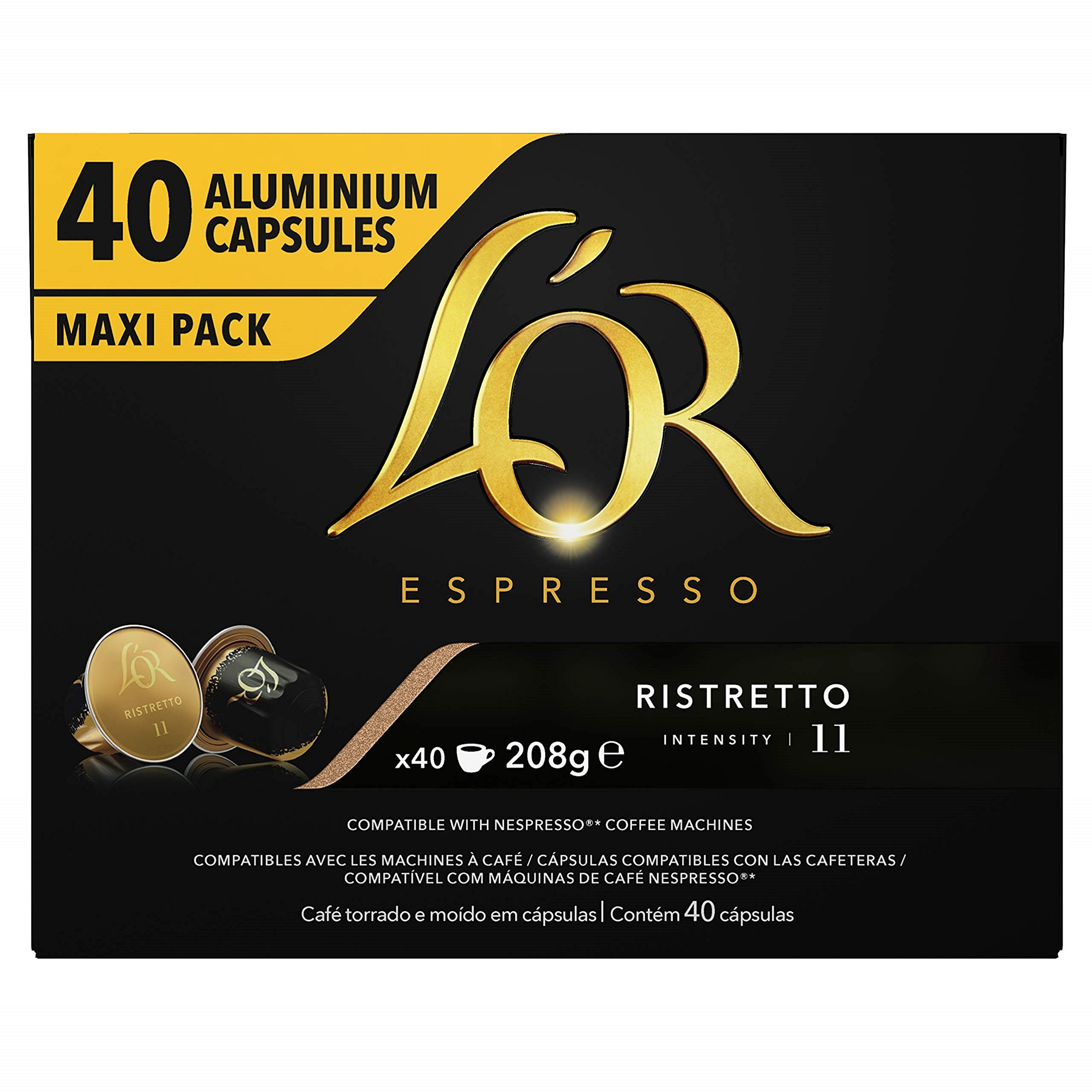 L'Or Espresso Café - 40 Capsules Ristretto Intensité 11 - compatibles Nespresso®*