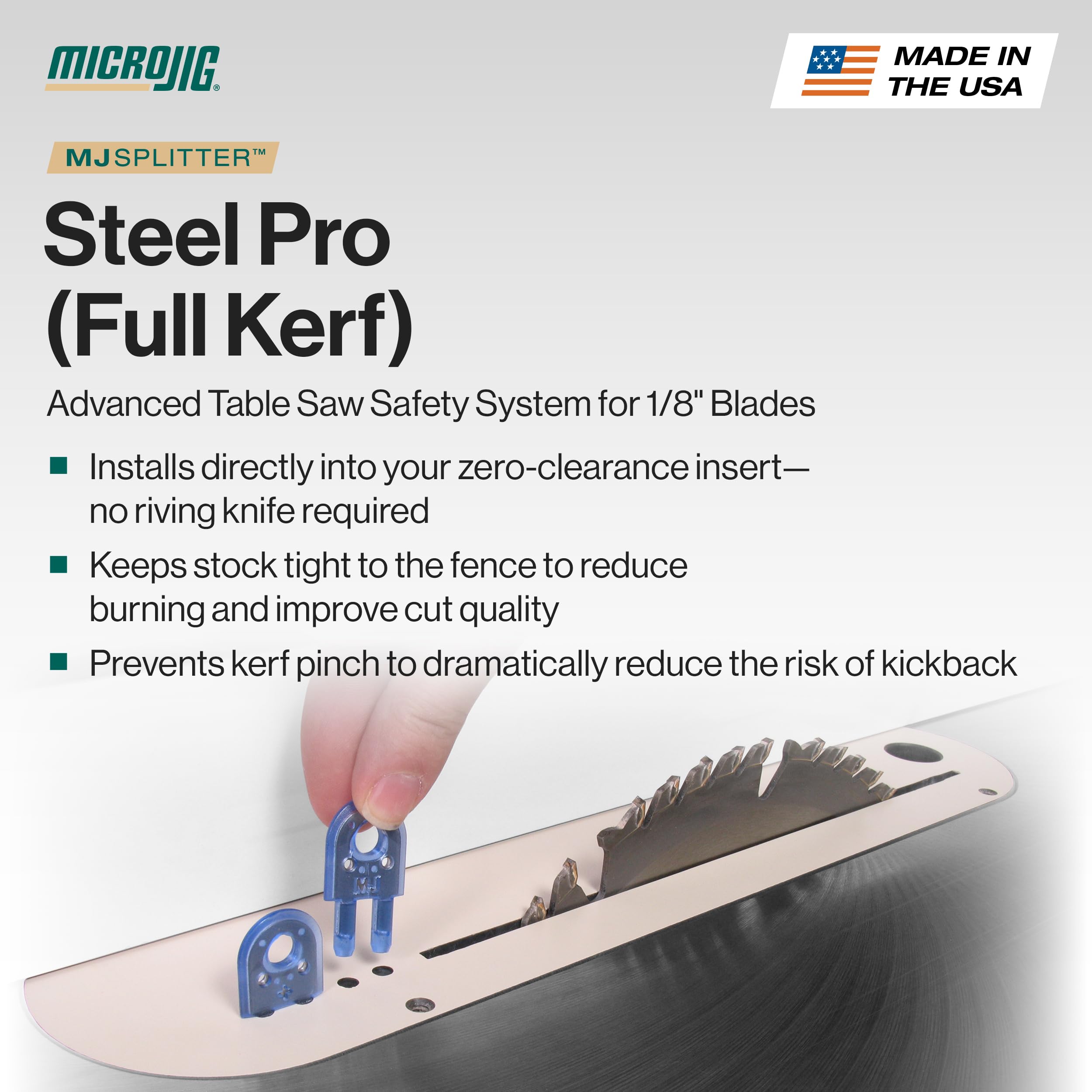 MICROJIG GRR-RIPPER MJ SPLITTER Steel Pro, Full Kerf, Safety