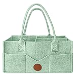 Maliton Baby Diaper Caddy, Nursery Storage Bin & Car Organizer with Handle, Large Felt Bag for Newborn essentials Boy or Girl, Changing Table Organizer for Baby Stuff, 15 x 9 x 7Baby Shower Basket