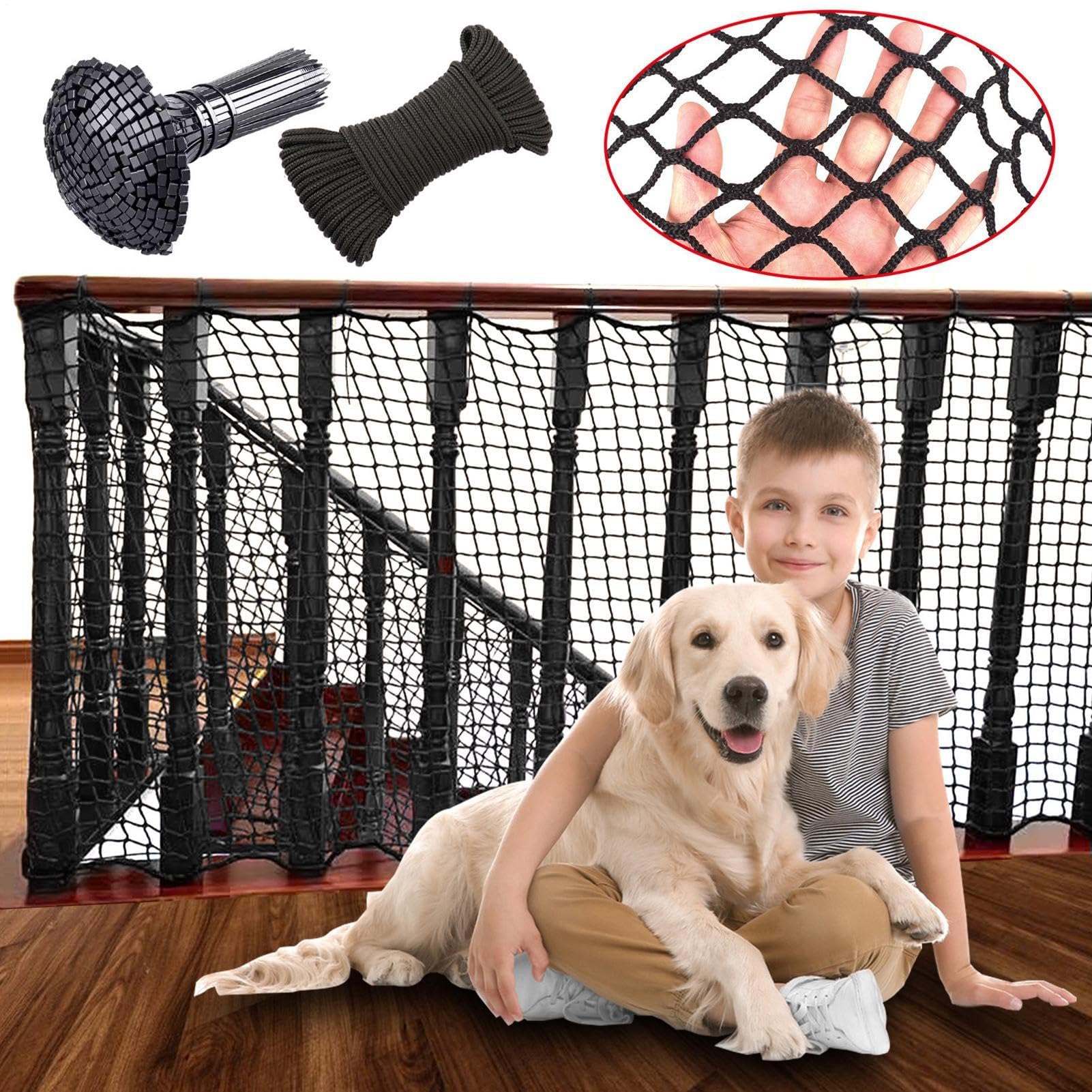 Reti di sicurezza per balconi per bambini, reti di sicurezza per ringhiere per scale, protezione sicura per interni ed esterni, per scale e porte, design di facile installazione