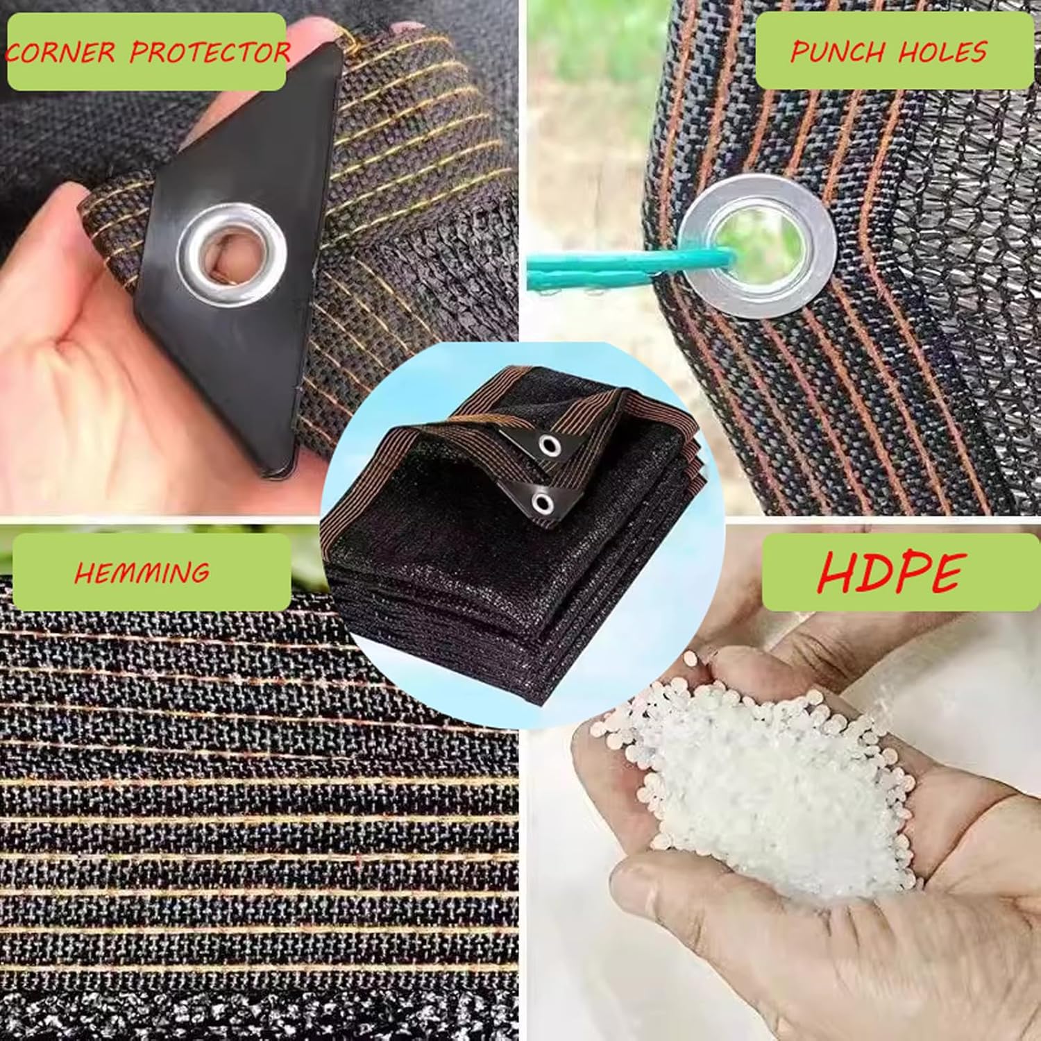 Shade Cloth 3x4m, Garden Mesh Netting, with Grommets Outdoor Sun Cover for Pergola Patio Plants Greenhouse Chicken Coop, Shade Cloth, Sunblock Net Patio, Shade Sails Lawn