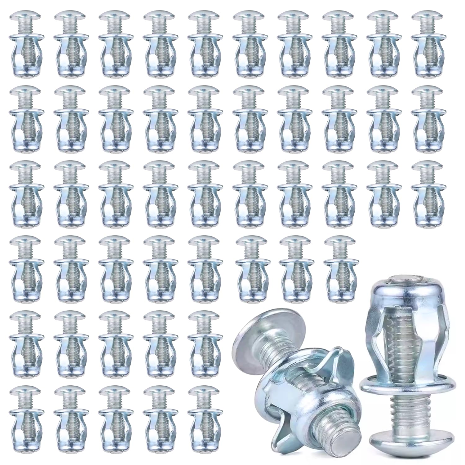 50 Pcs Petal Nut Kit, M6 x 25mm Expansion Nut for Hollow Wall, Metal Nut, Plasterboard Dowels for Drywall Hollow Walls and Chipboard (1)