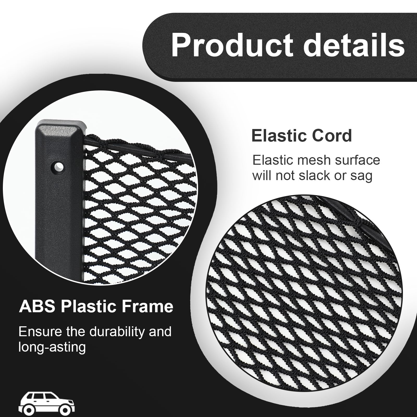 Frienda Lot de 2 Filets de Rangement en Plastique ABS pour téléphone et Voiture (81,3 x 20,3 cm)