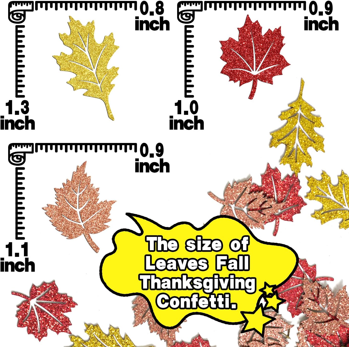 Fall Leaves Confetti, Autumn Confetti Thanksgiving Fall Maple Leaves, Sprinkles Table Decor for Thanksgiving/Fall in Love/Housewarming/Baby Shower/Birthday Party Decorations Supplies, 200pcs